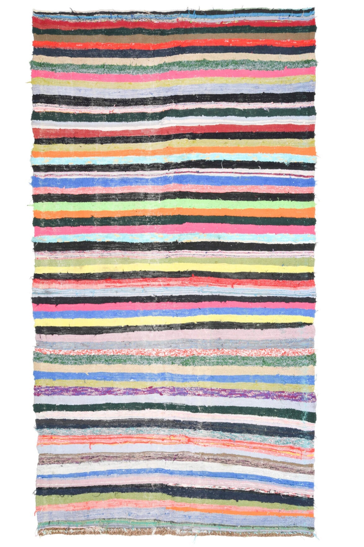 El yapımı vintage halı 150x277 cm oryantal desenli yün