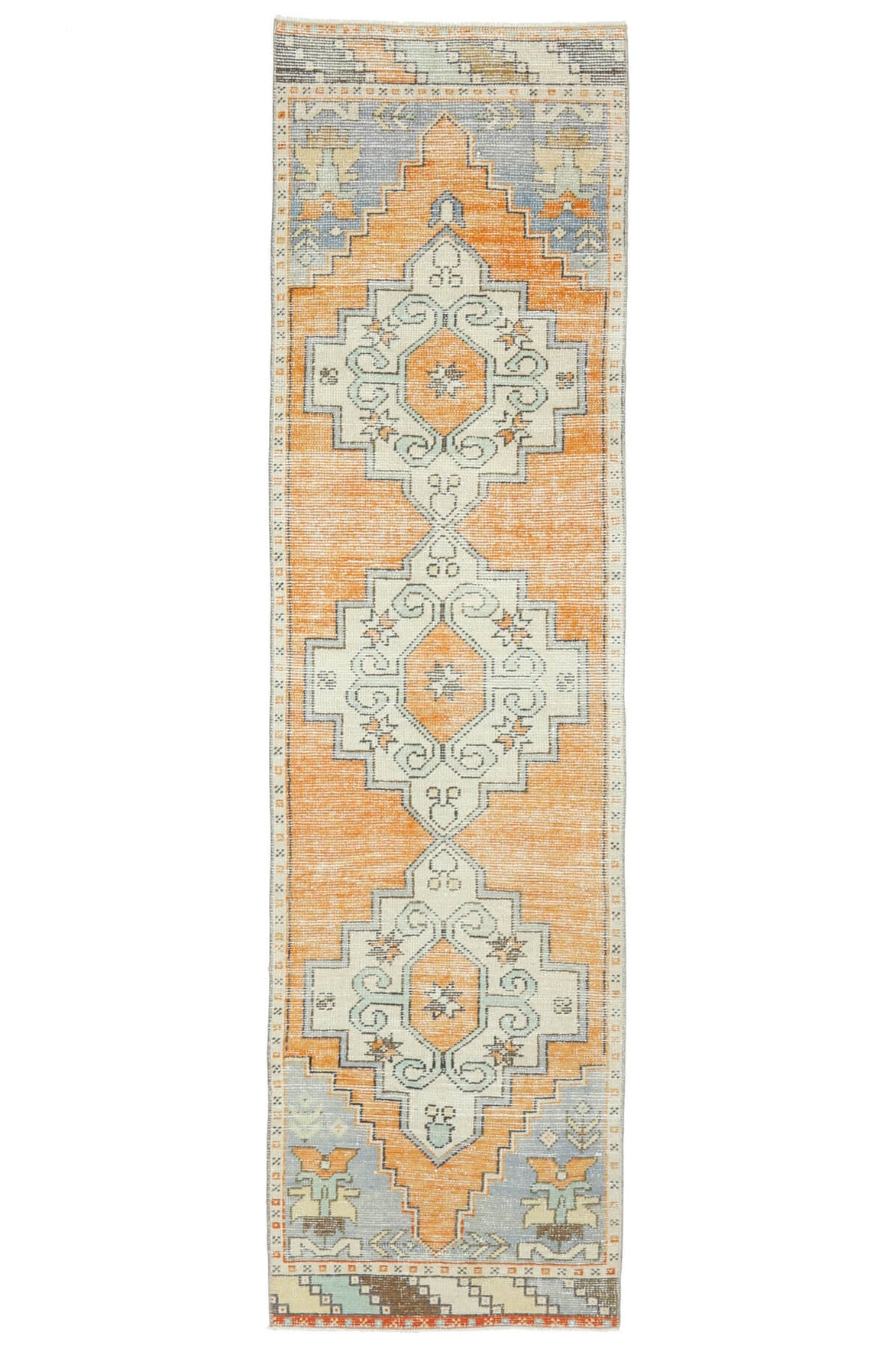 El yapımı vintage yolluk 71x272 cm oryantal desenli yün - açık alan görünümü