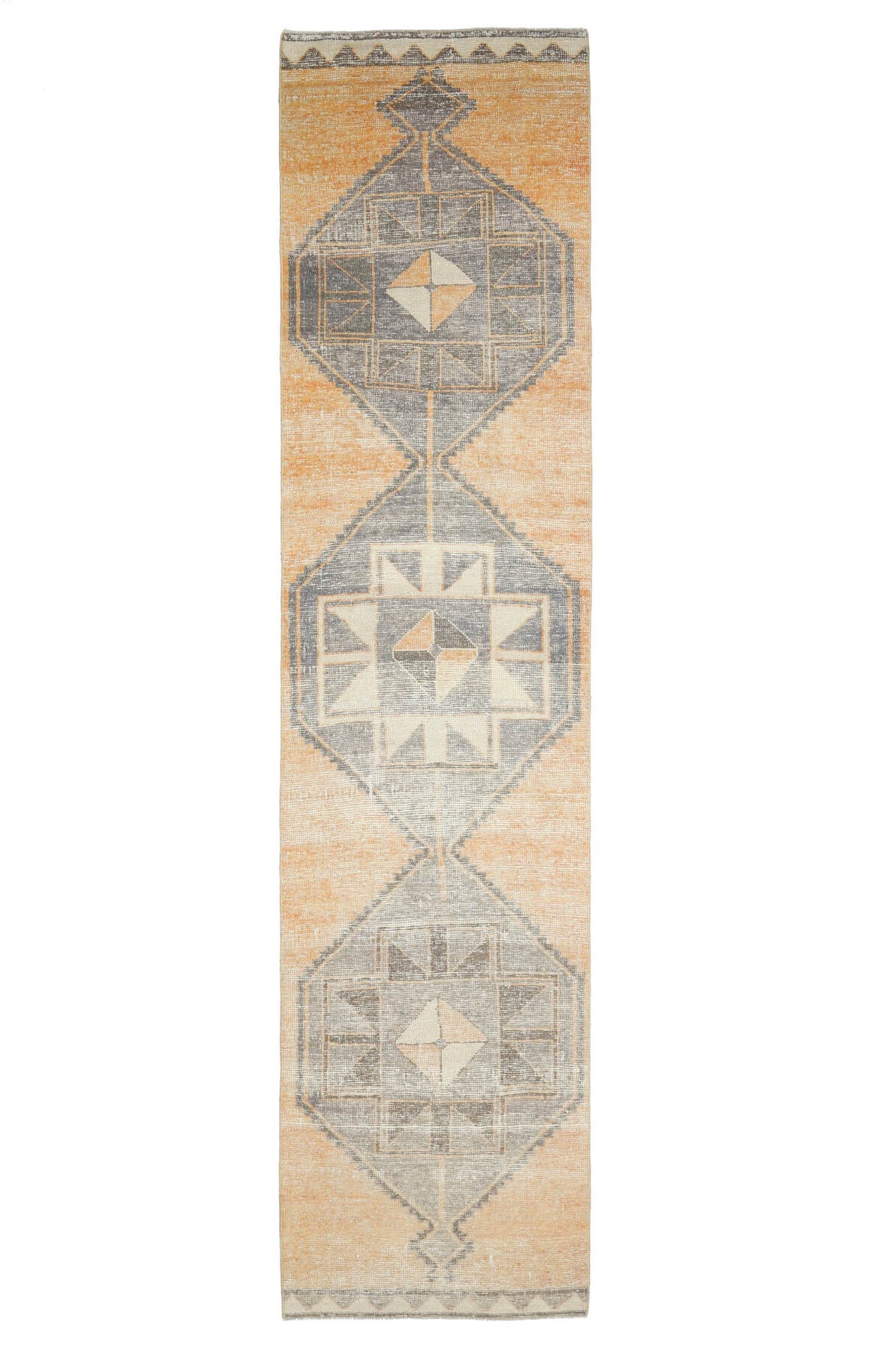 El yapımı vintage yolluk 91x378 cm oryantal desenli yün - farklı açıdan görünüm
