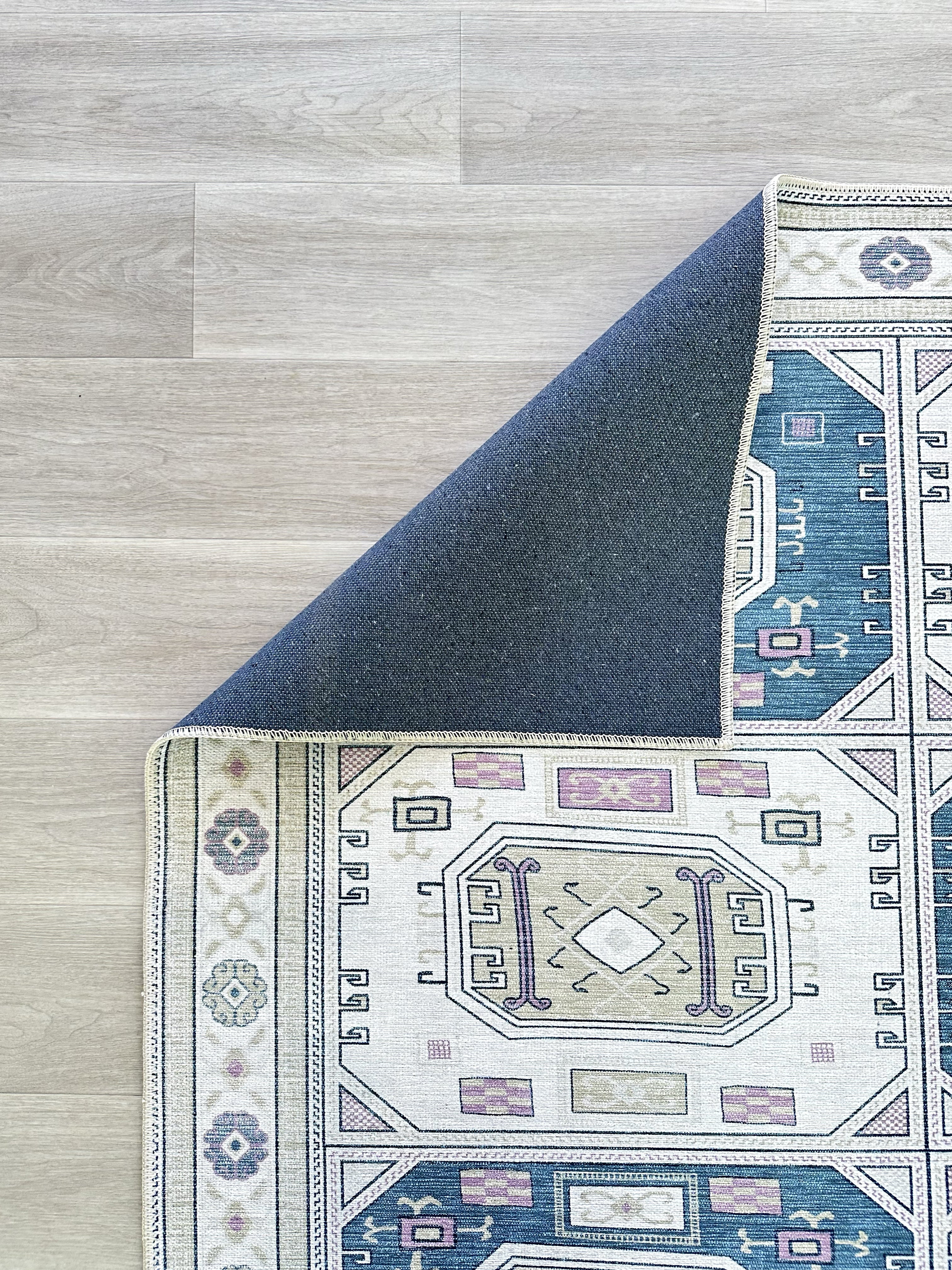 Uşak Blue Red Vintage Kilim Carpet