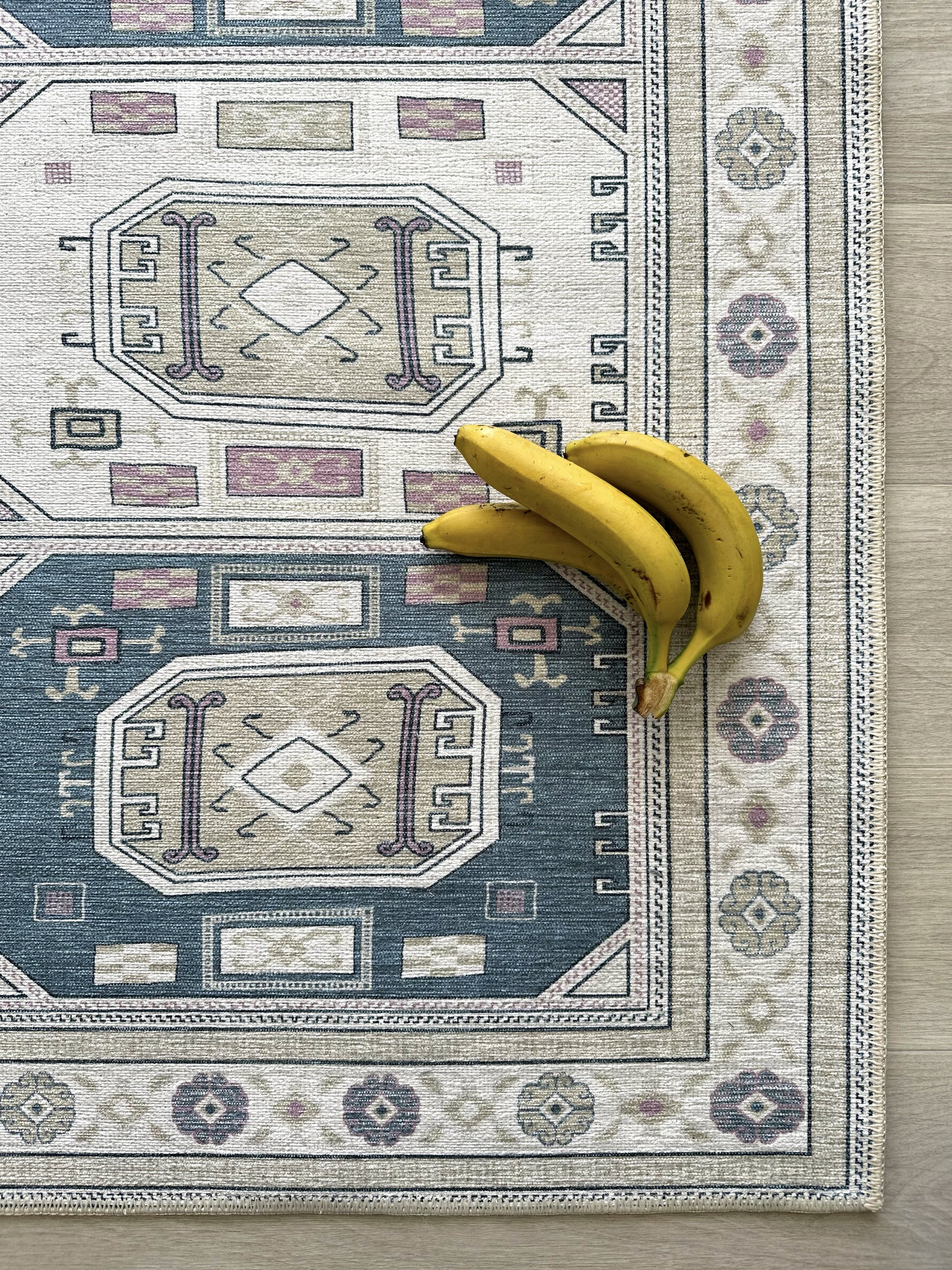 Uşak Blue Red Vintage Kilim Carpet