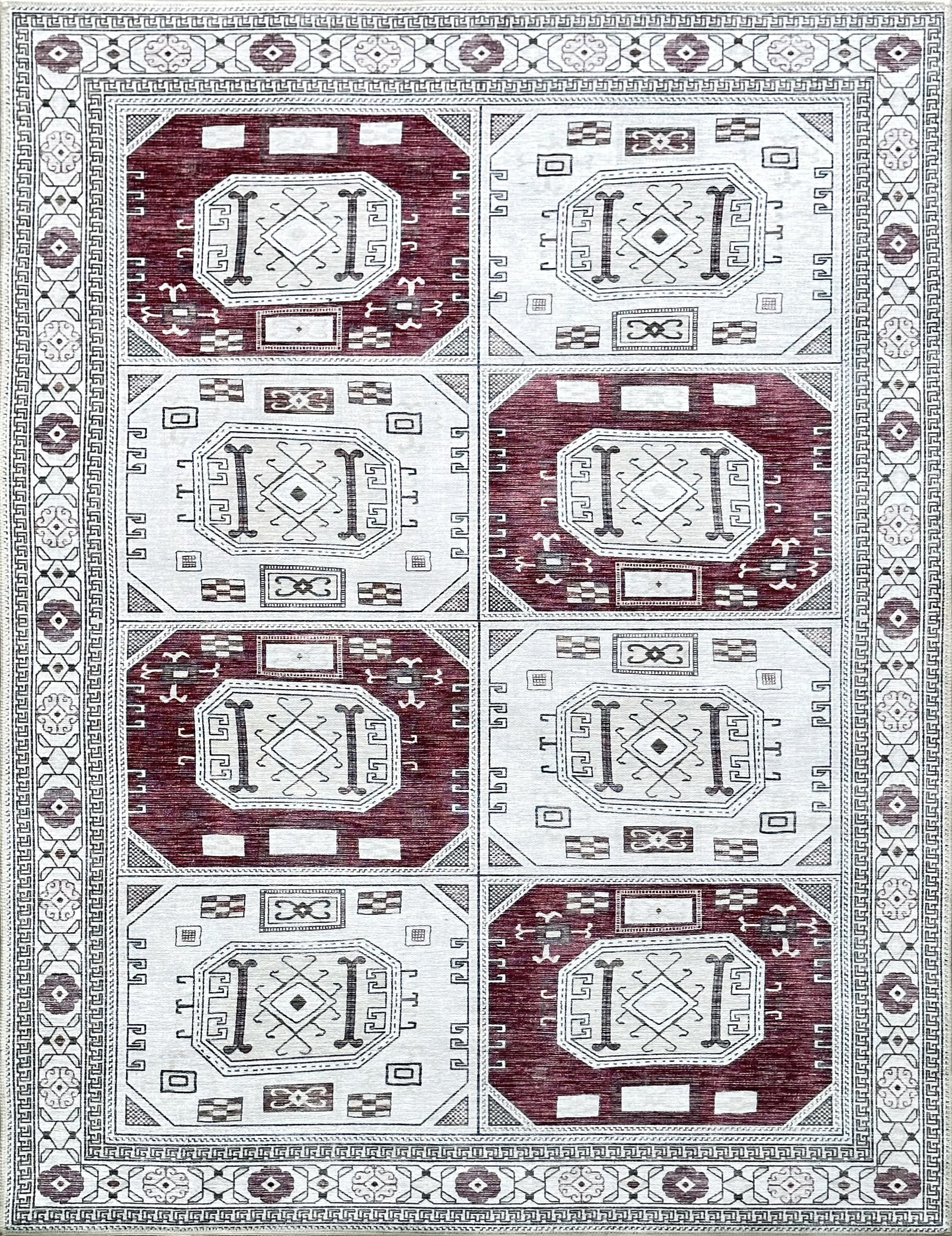 Uşak Blue Red Vintage Kilim Carpet