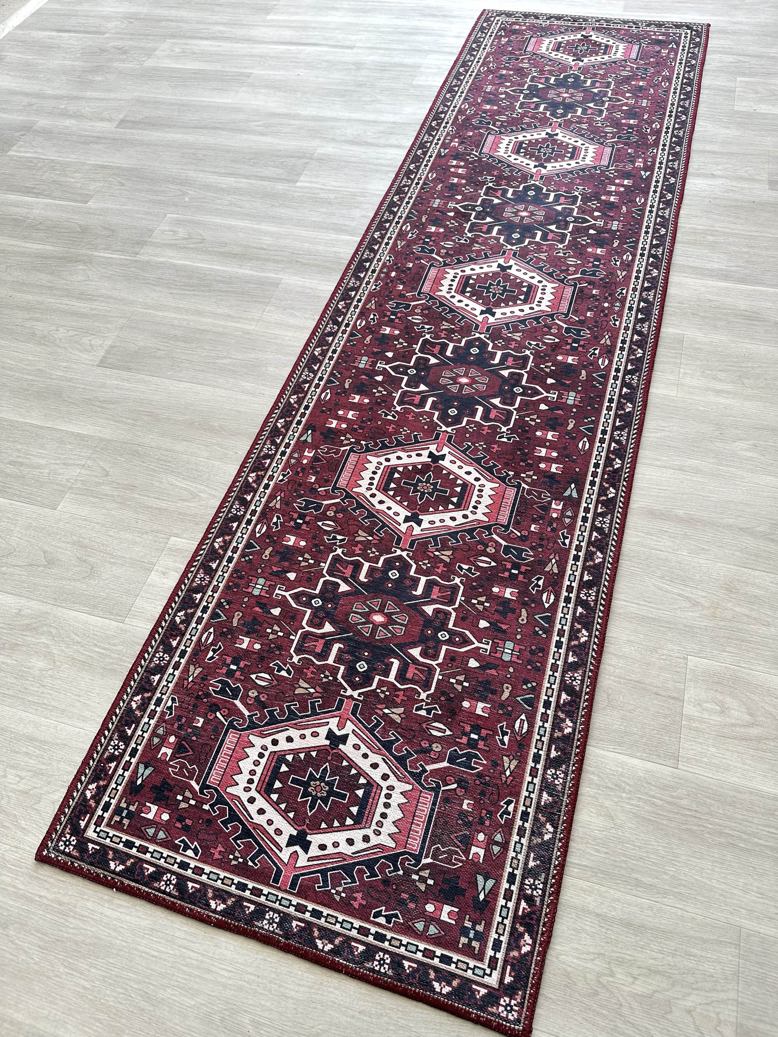 Uşak Blue Red Vintage Kilim Carpet
