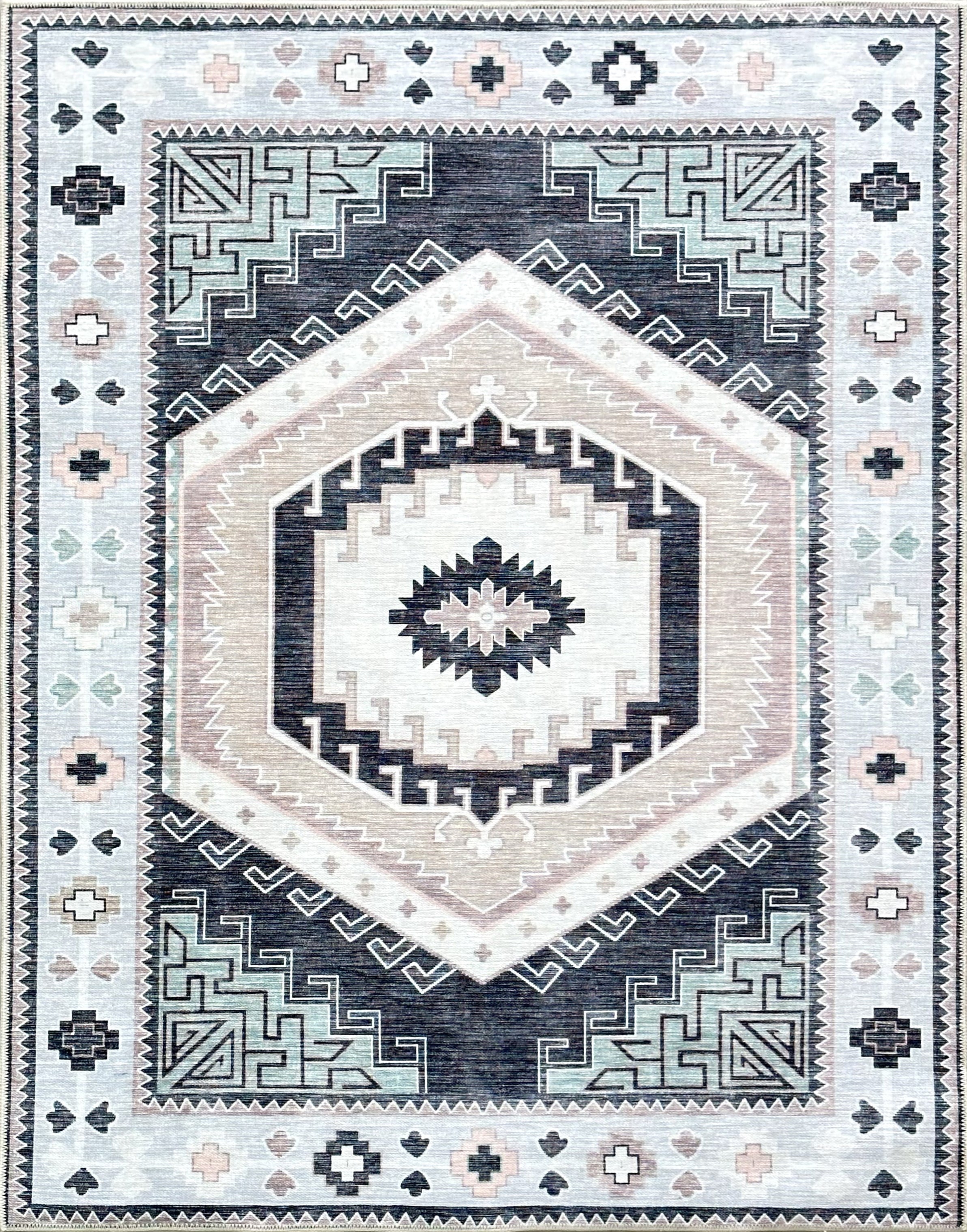 Uşak Blue Red Vintage Kilim Carpet