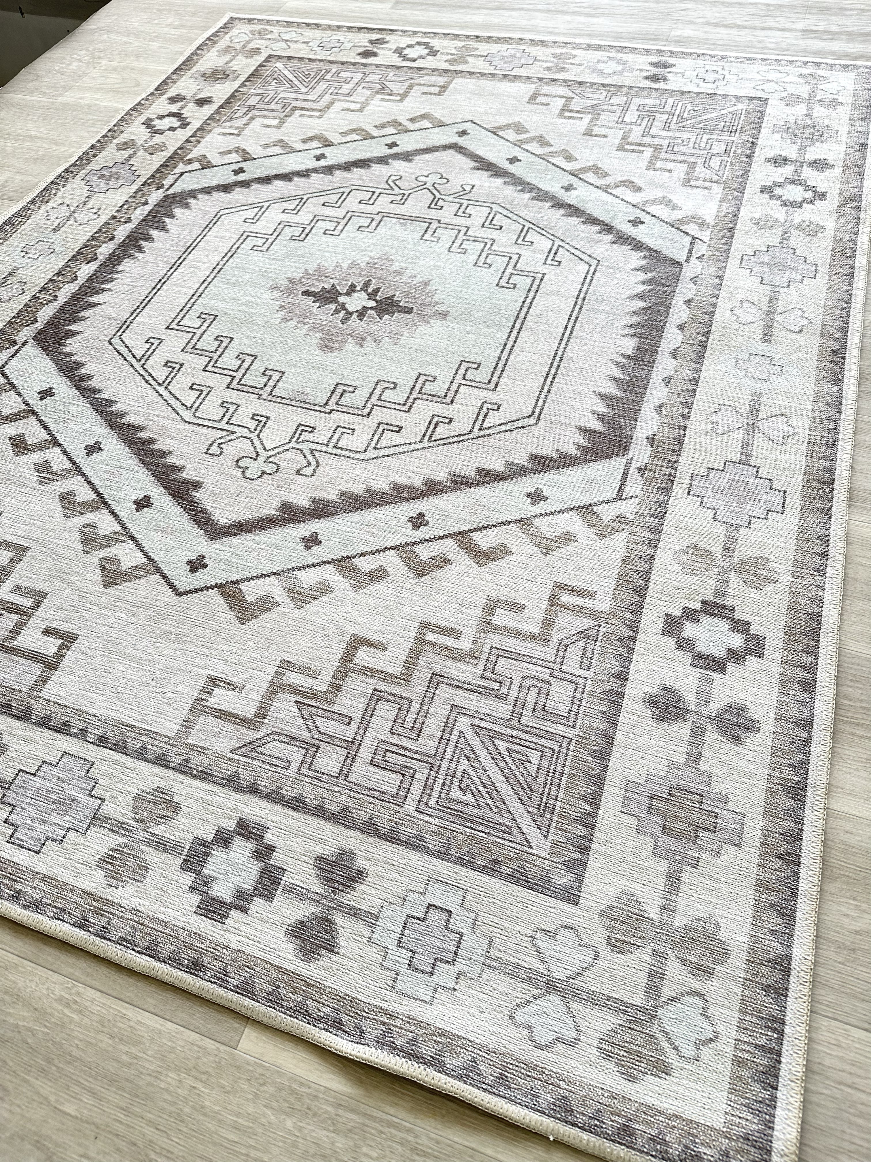 Uşak Blue Red Vintage Kilim Carpet