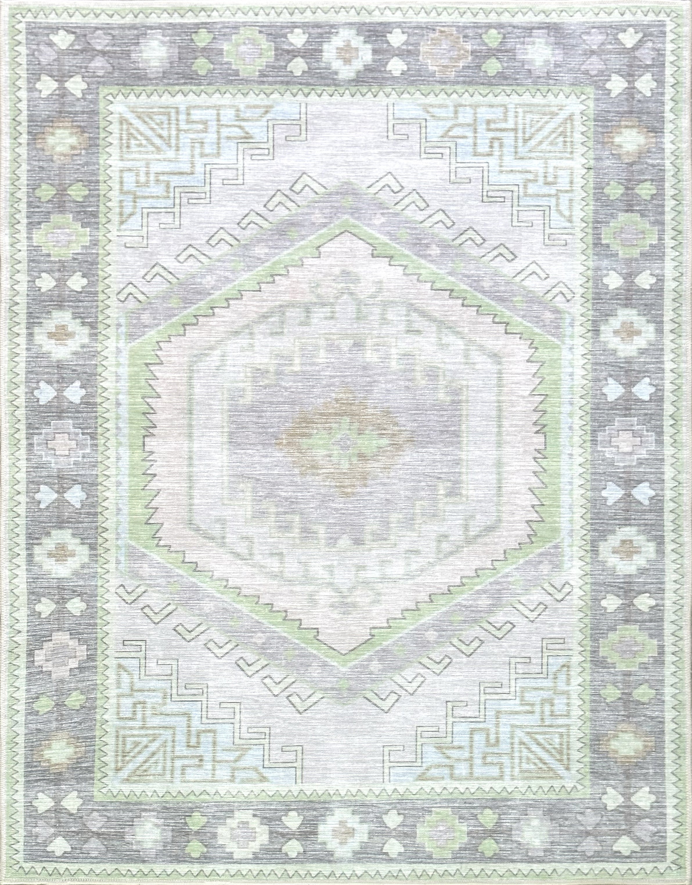 Uşak Blue Red Vintage Kilim Carpet