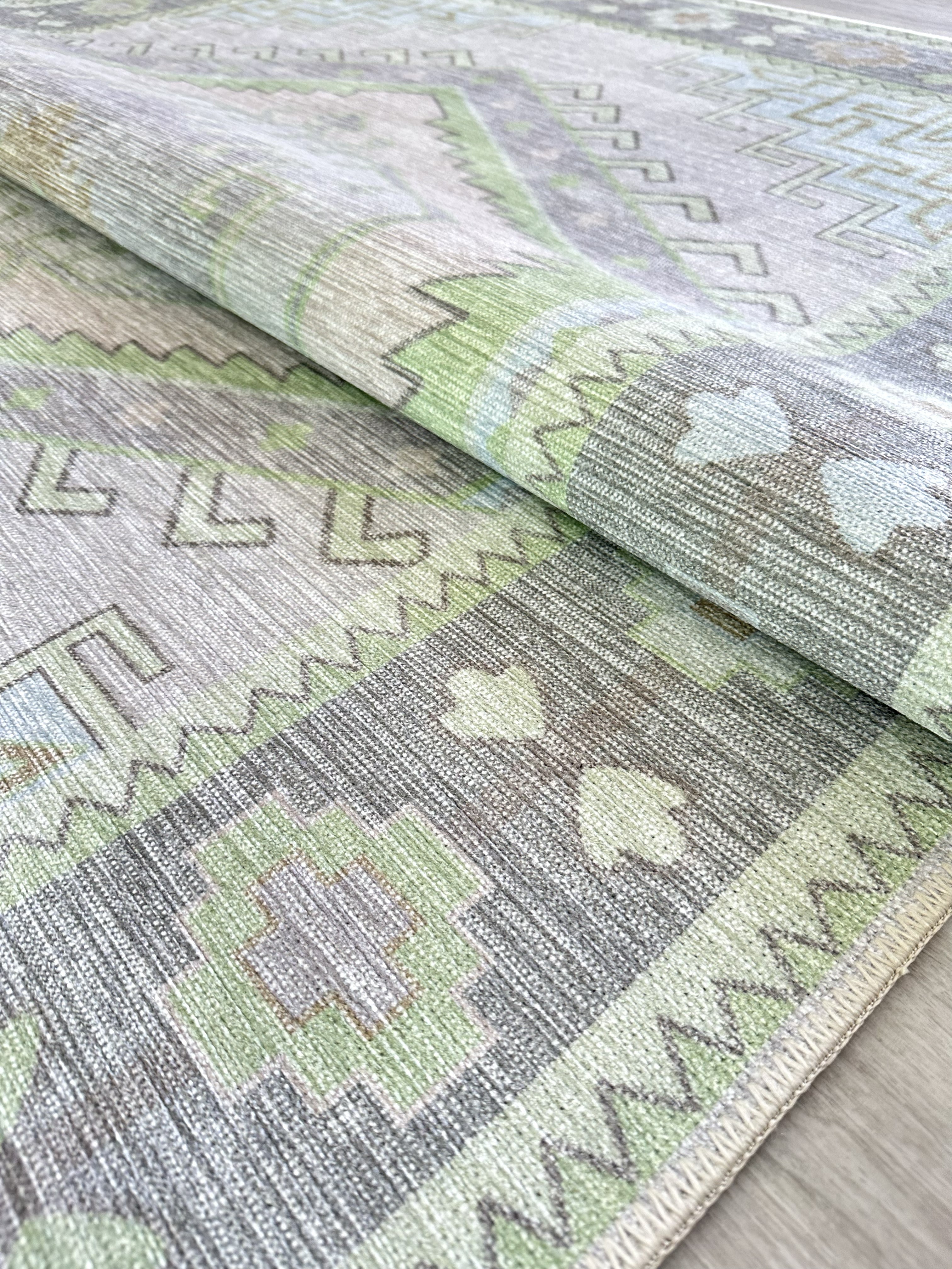 Uşak Blue Red Vintage Kilim Carpet