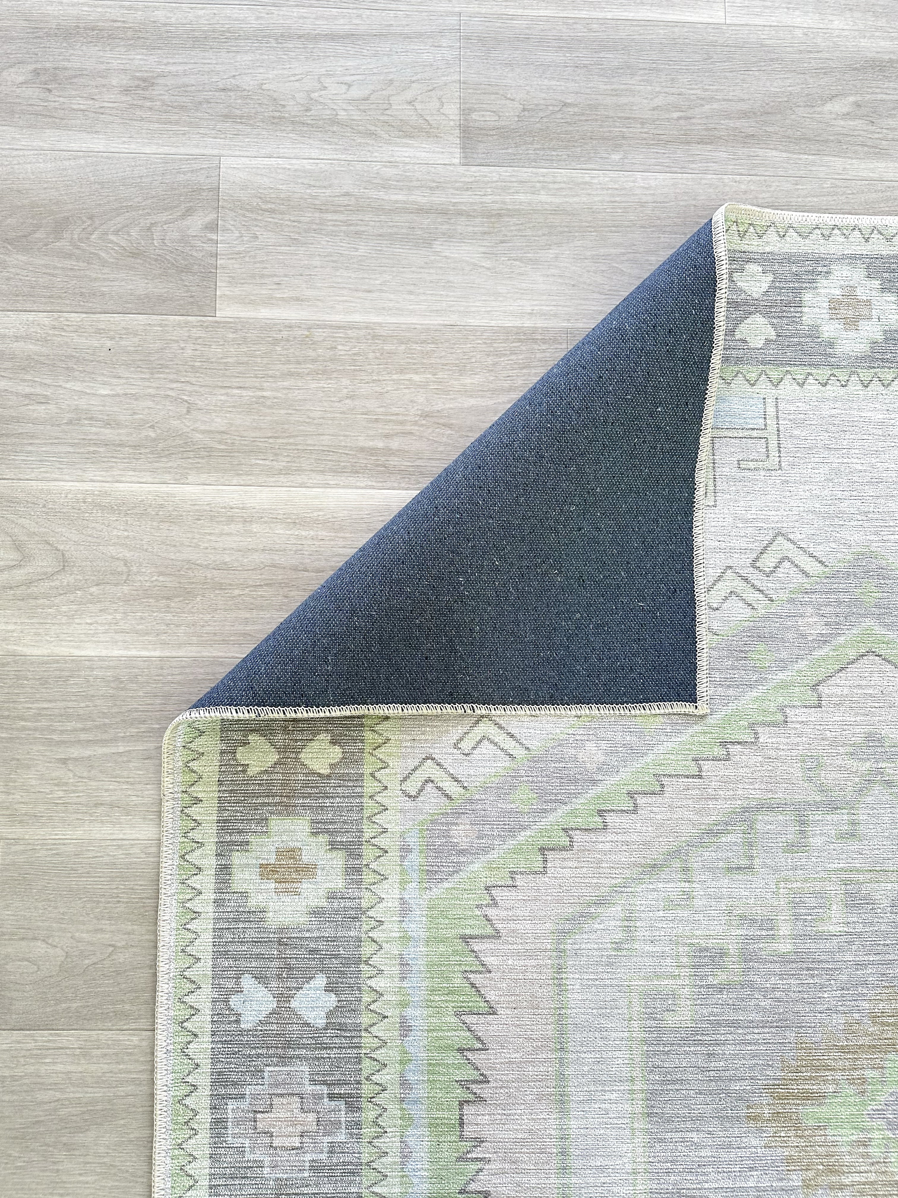 Uşak Blue Red Vintage Kilim Carpet