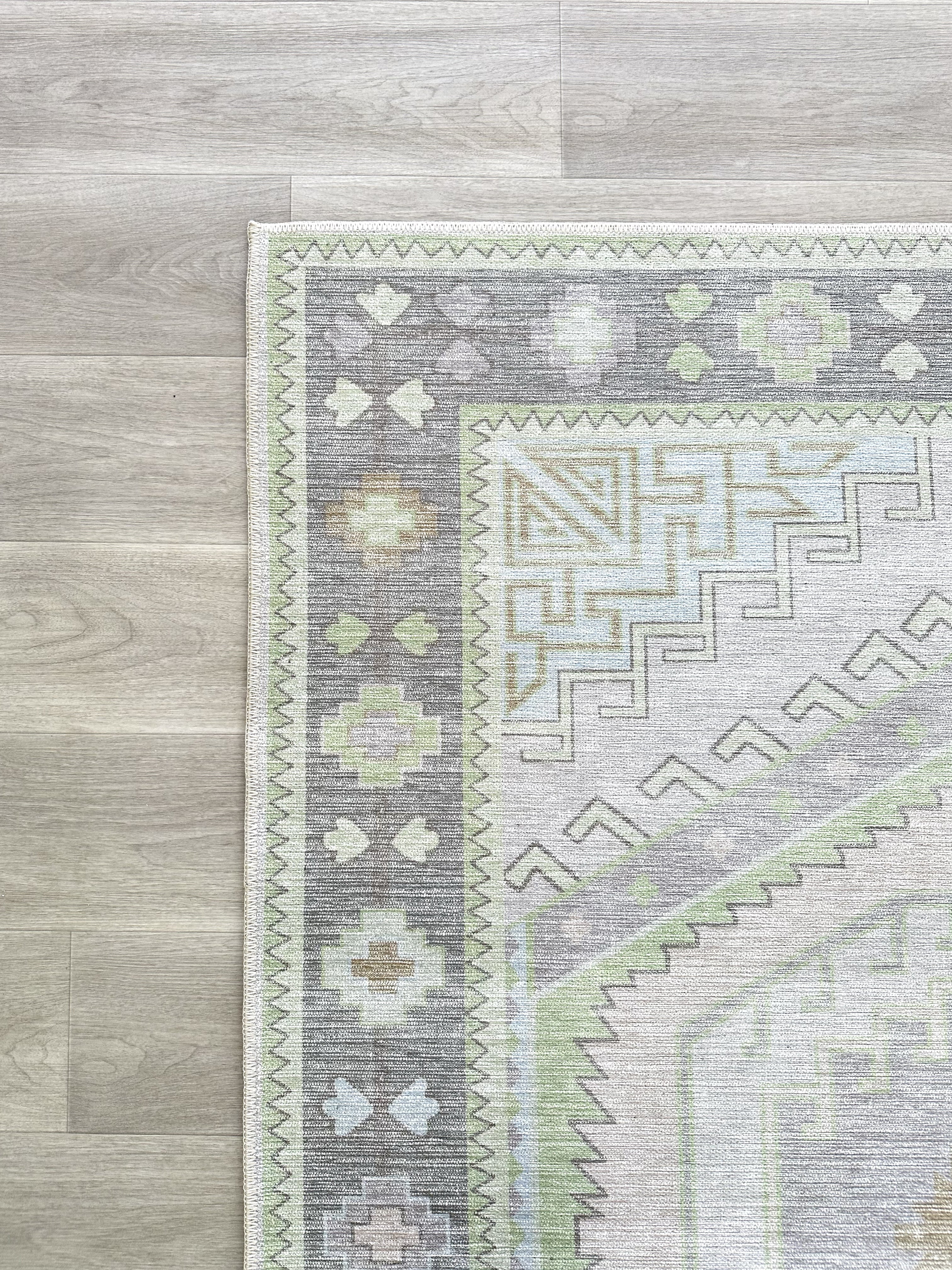 Uşak Blue Red Vintage Kilim Carpet
