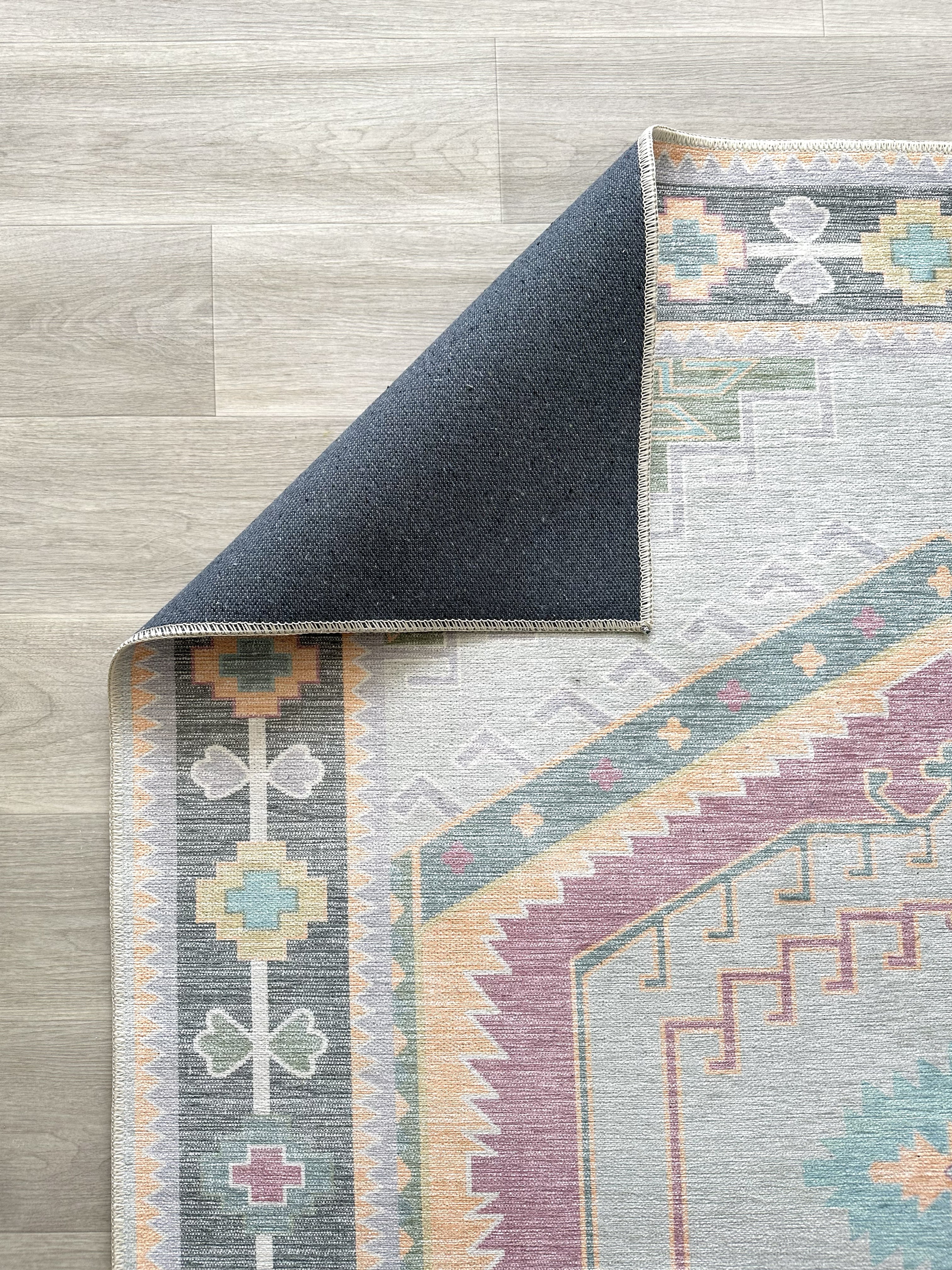 Uşak Blue Red Vintage Kilim Carpet