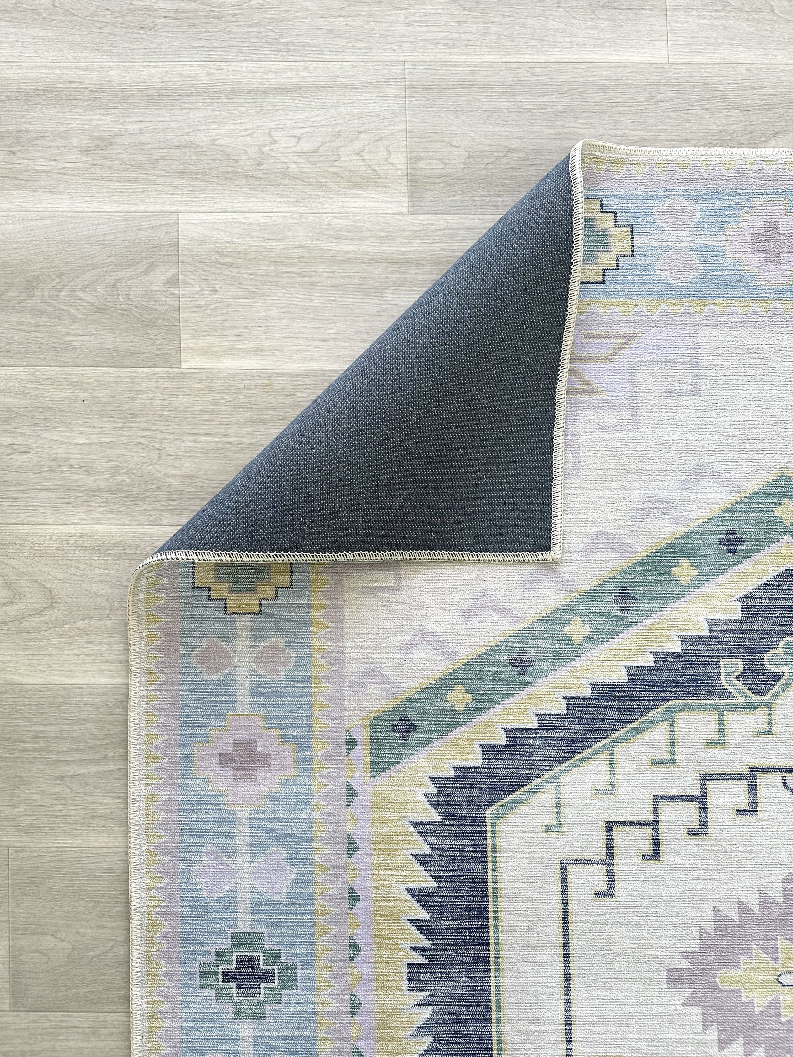 Uşak Blue Red Vintage Kilim Carpet