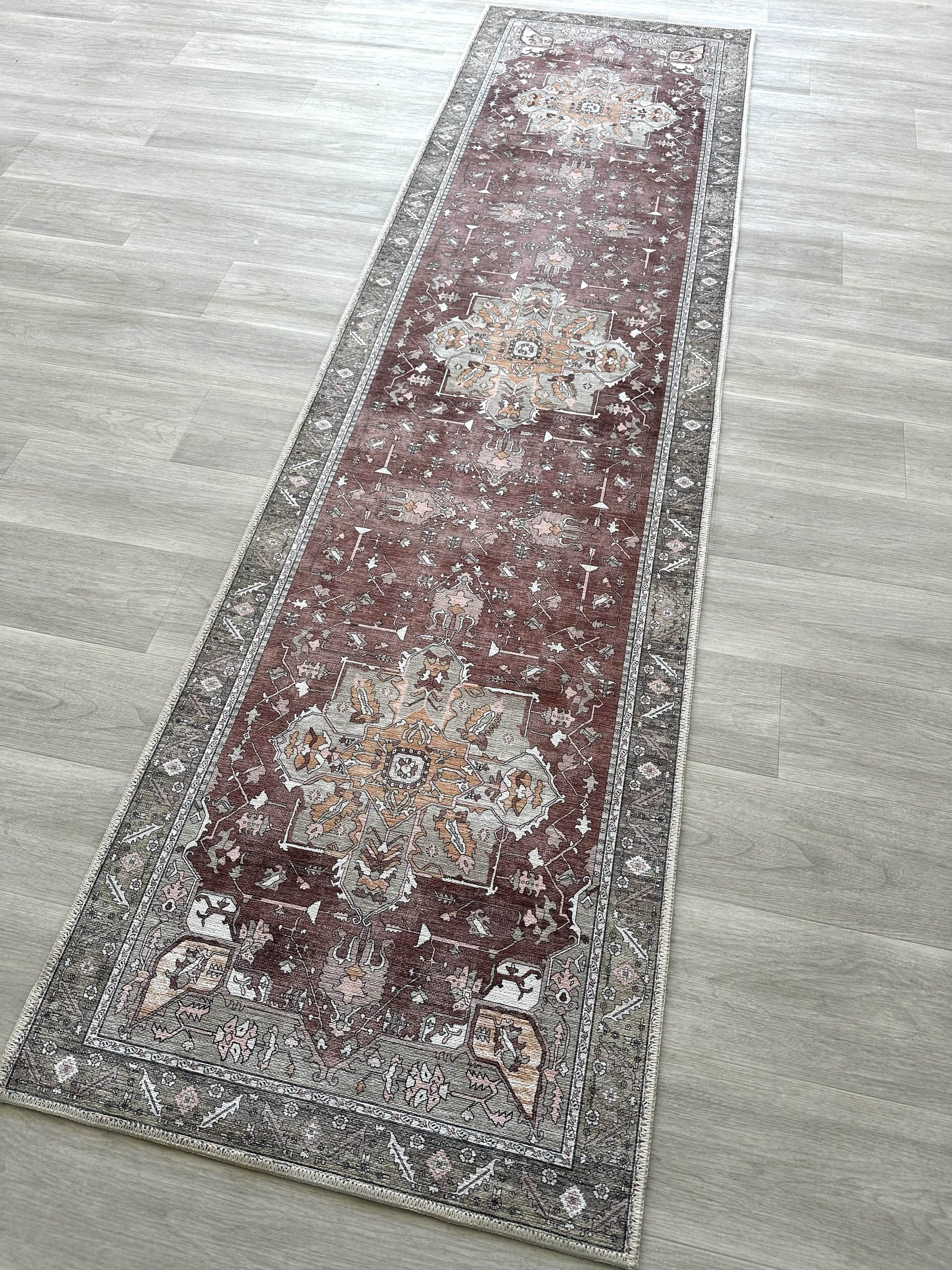 Uşak Blue Red Vintage Kilim Carpet