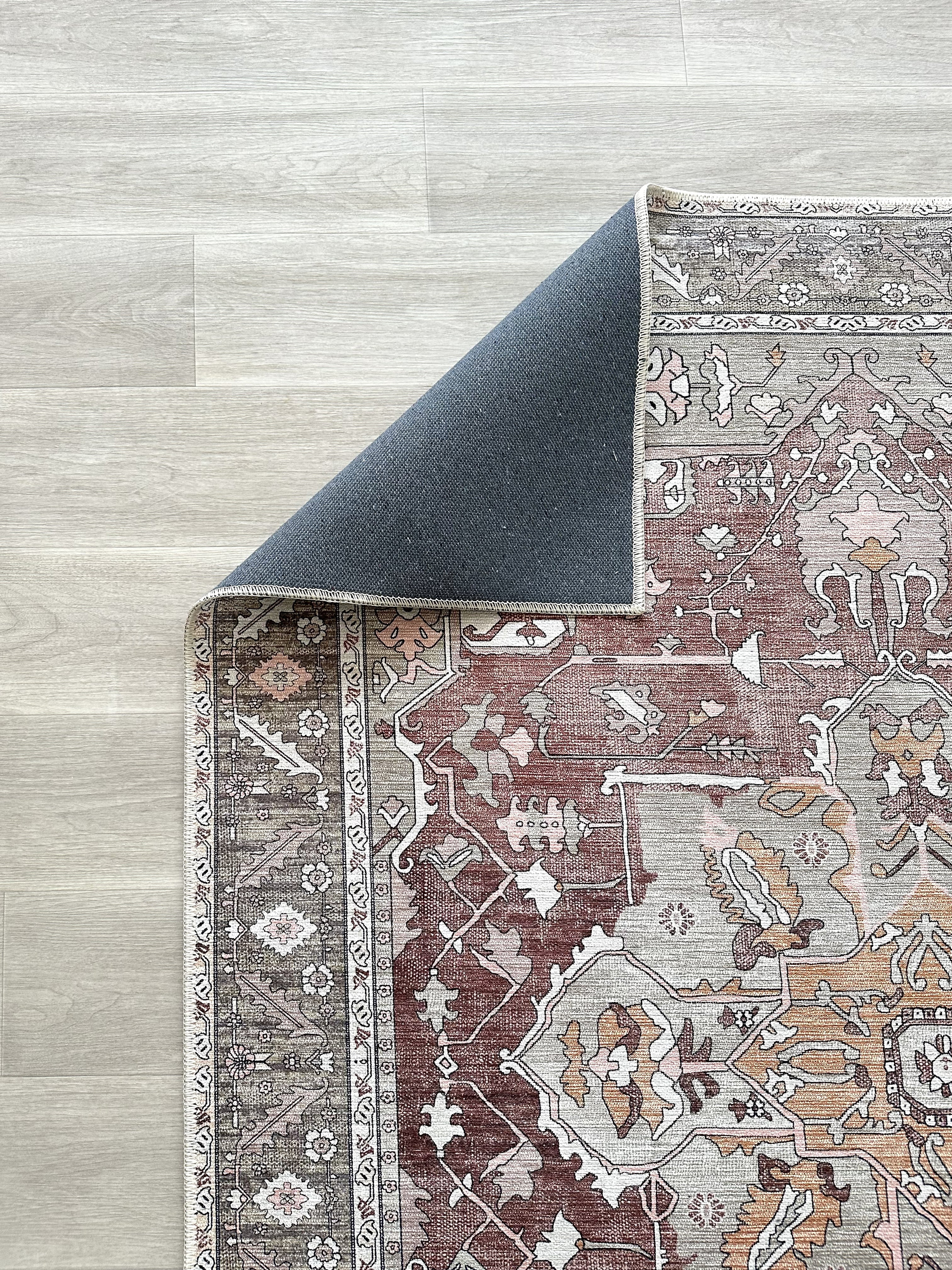 Uşak Blue Red Vintage Kilim Carpet