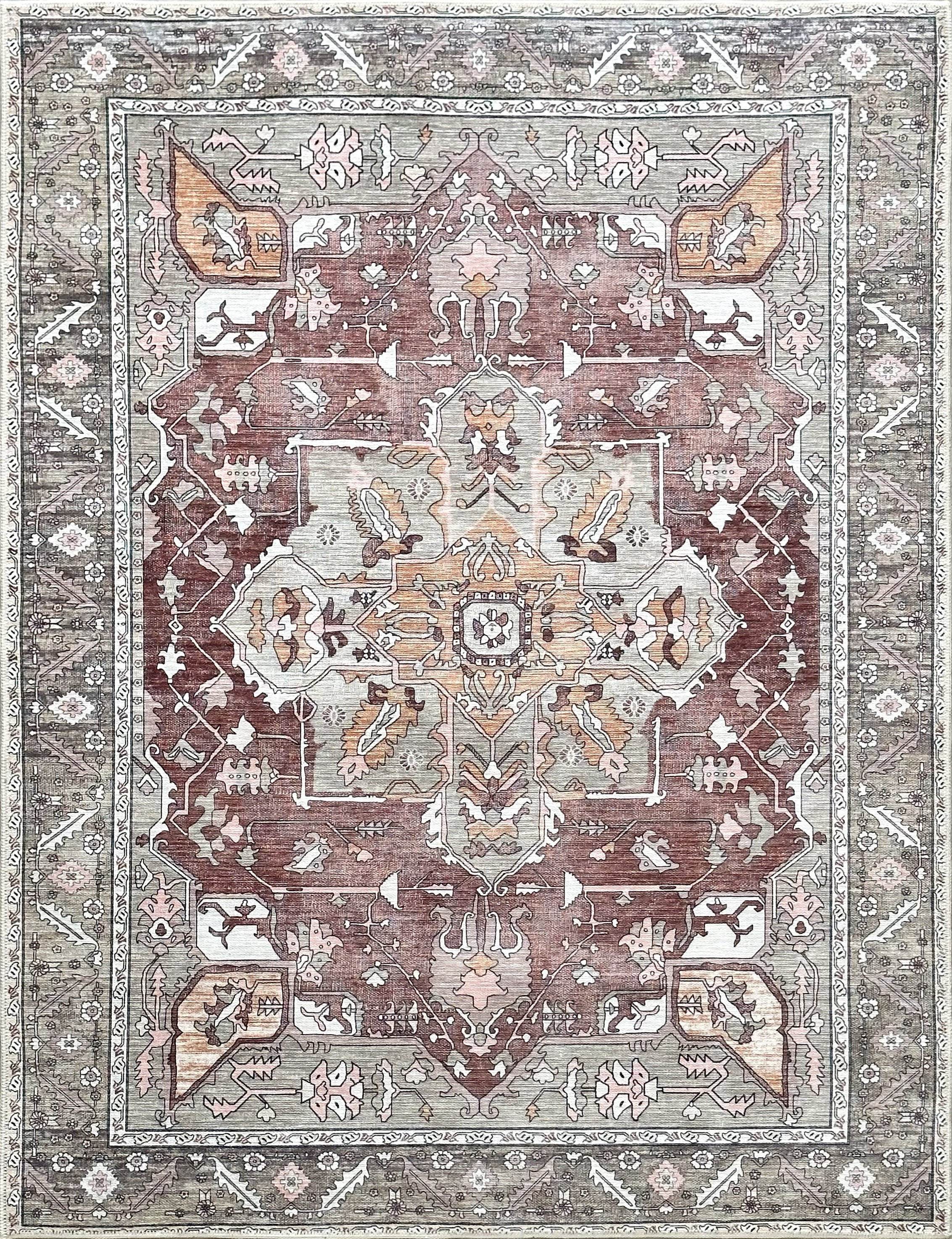 Uşak Blue Red Vintage Kilim Carpet