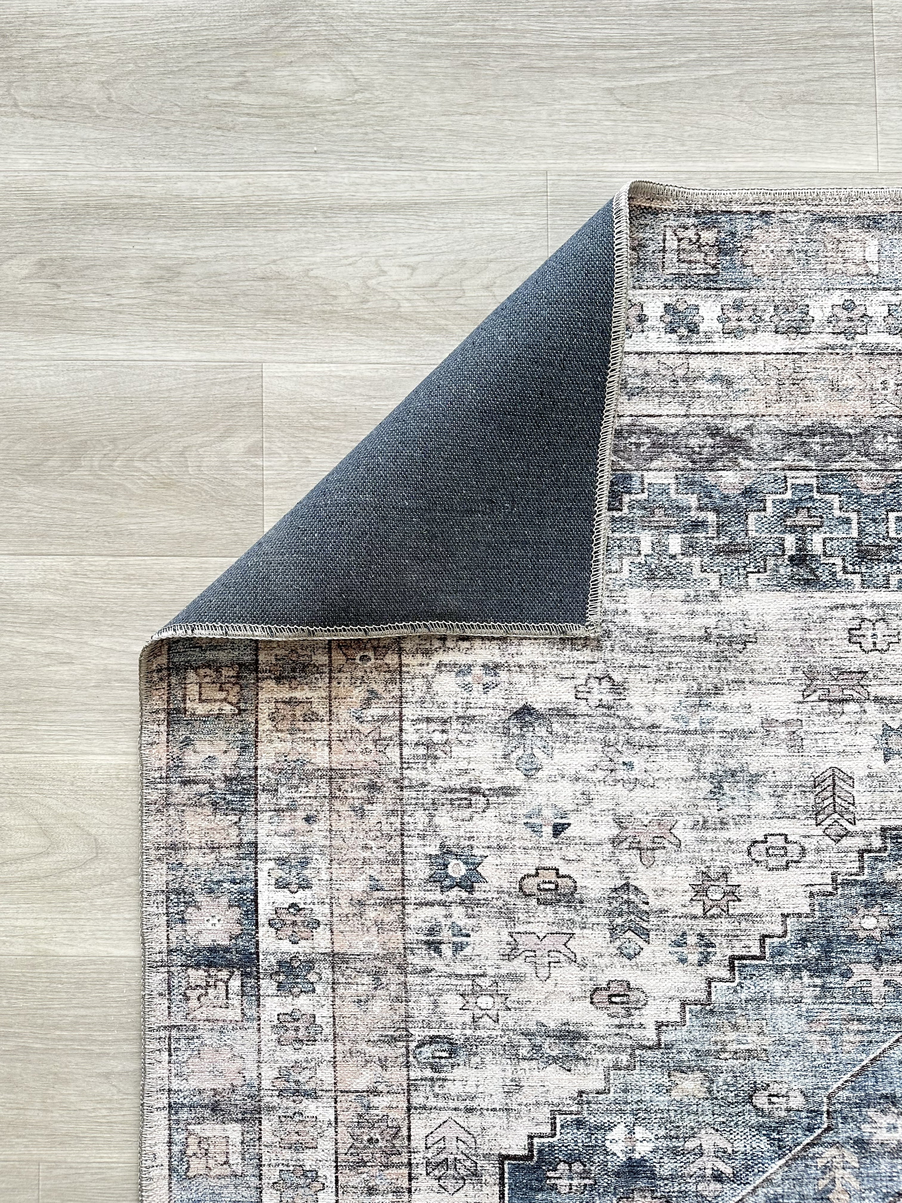 Uşak Blue Red Vintage Kilim Carpet
