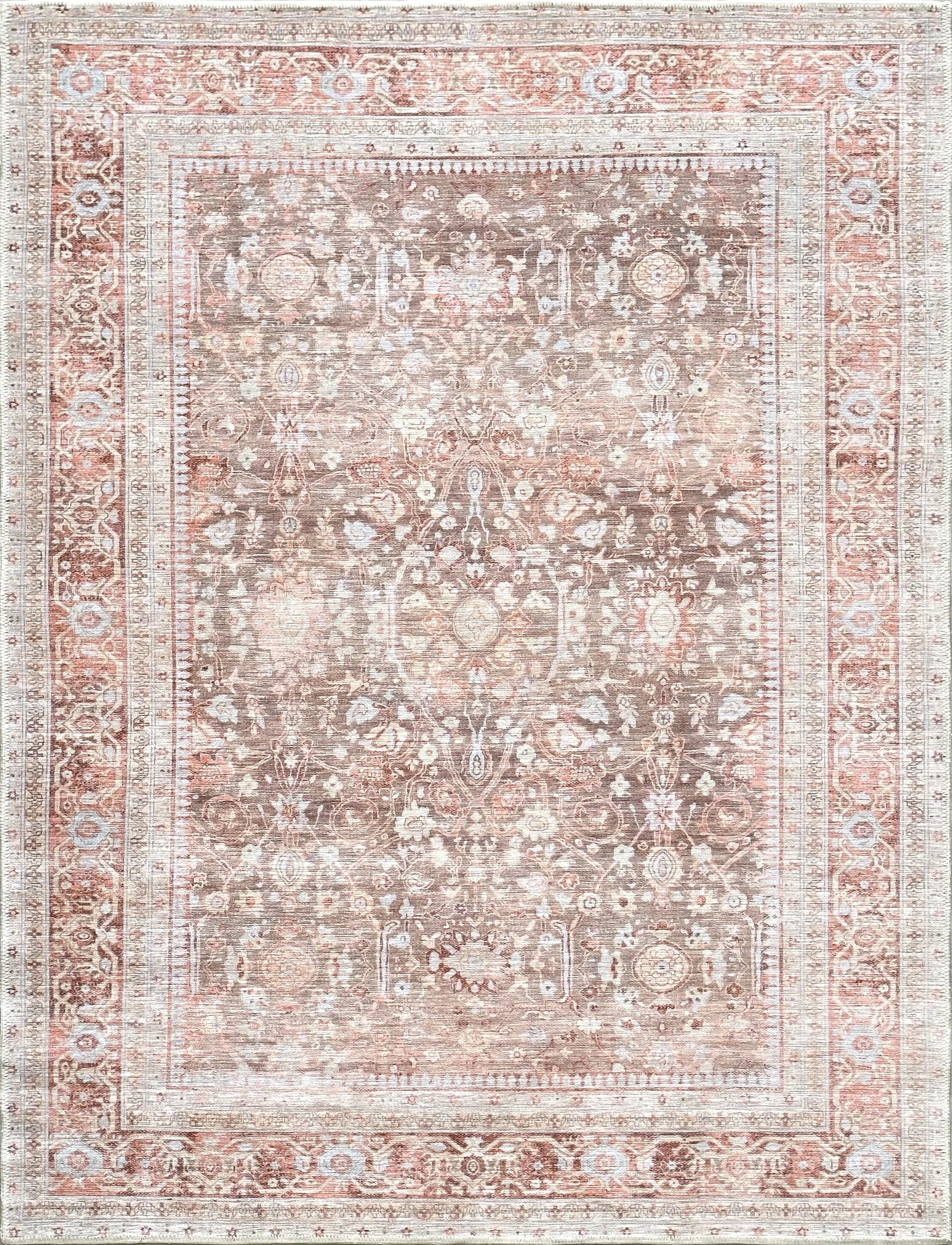 Uşak Blue Red Vintage Kilim Carpet