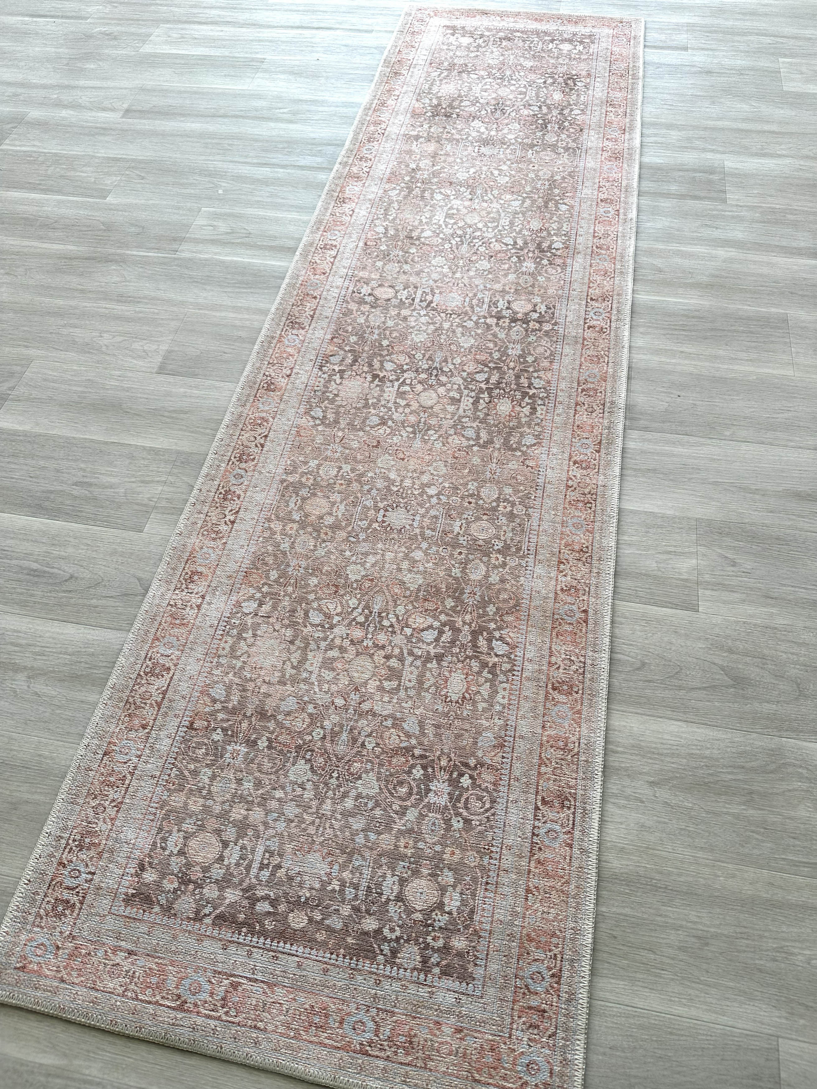 Eskitme Dokulu Kiremit ve Toprak Tonlu Vintage Halı - AR860TT