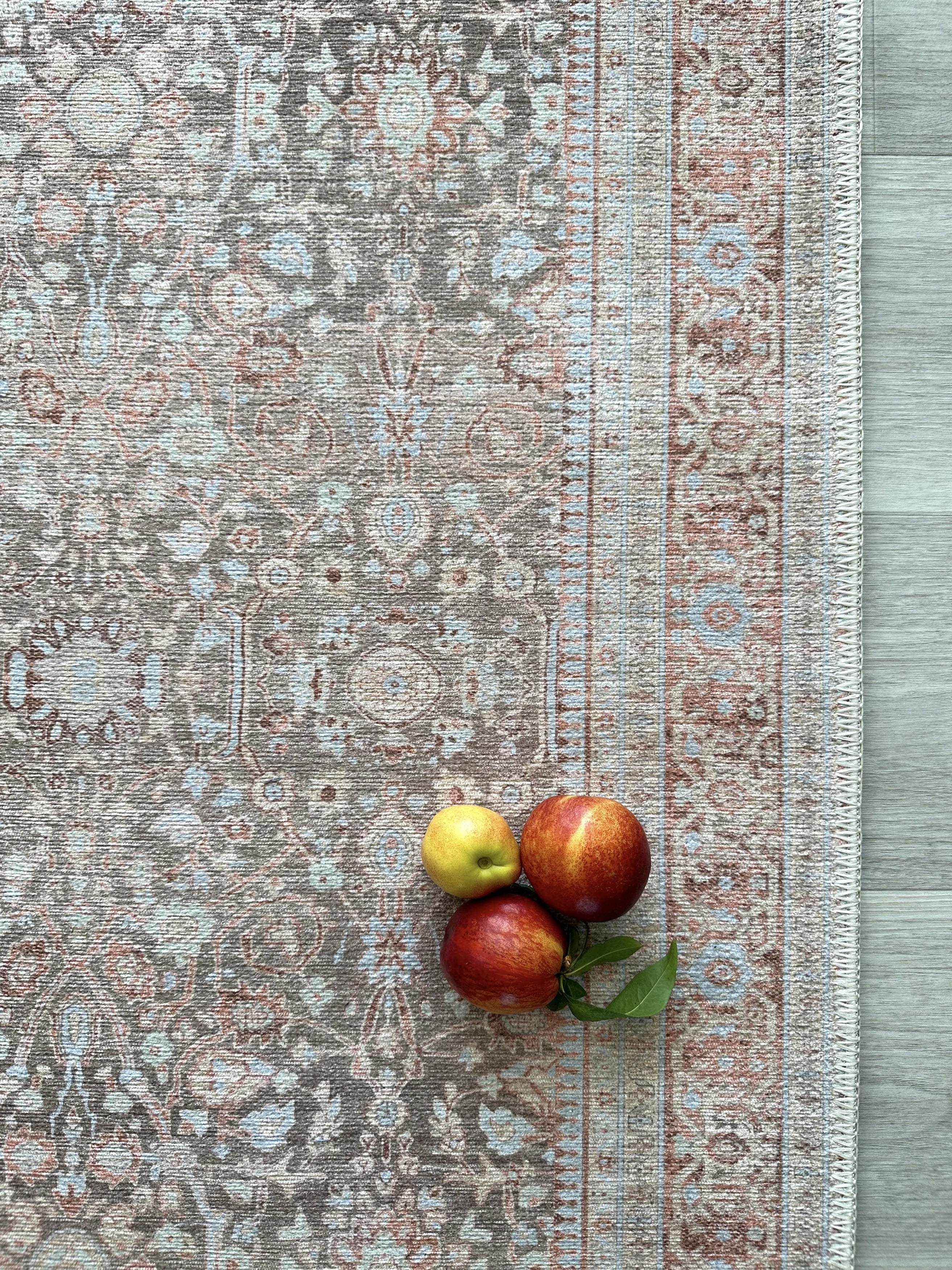Eskitme Dokulu Kiremit ve Toprak Tonlu Vintage Halı - AR860TT