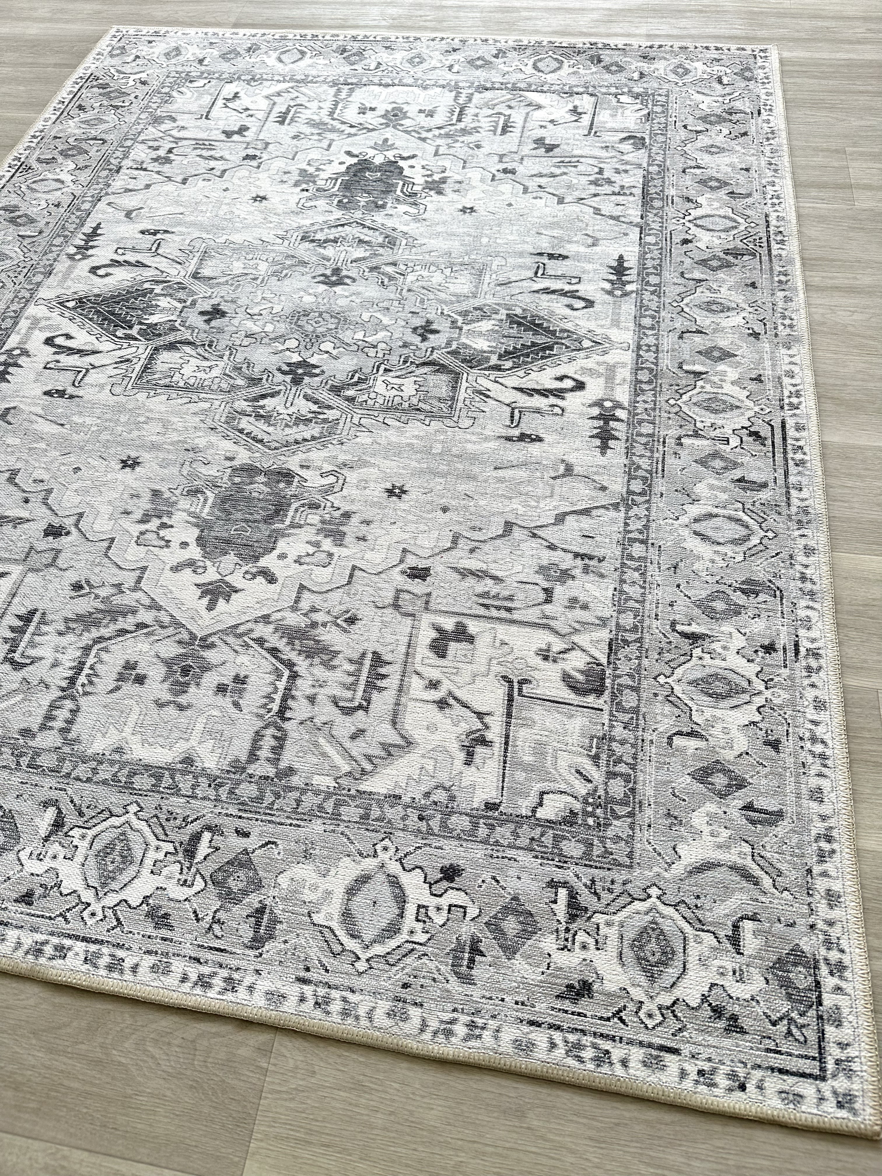 Uşak Blue Red Vintage Kilim Carpet