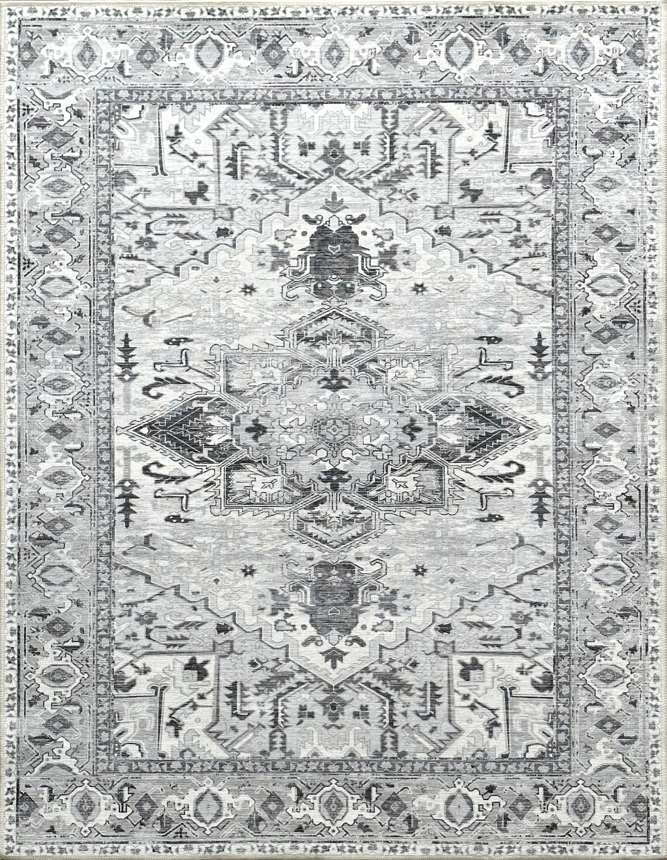 Uşak Blue Red Vintage Kilim Carpet