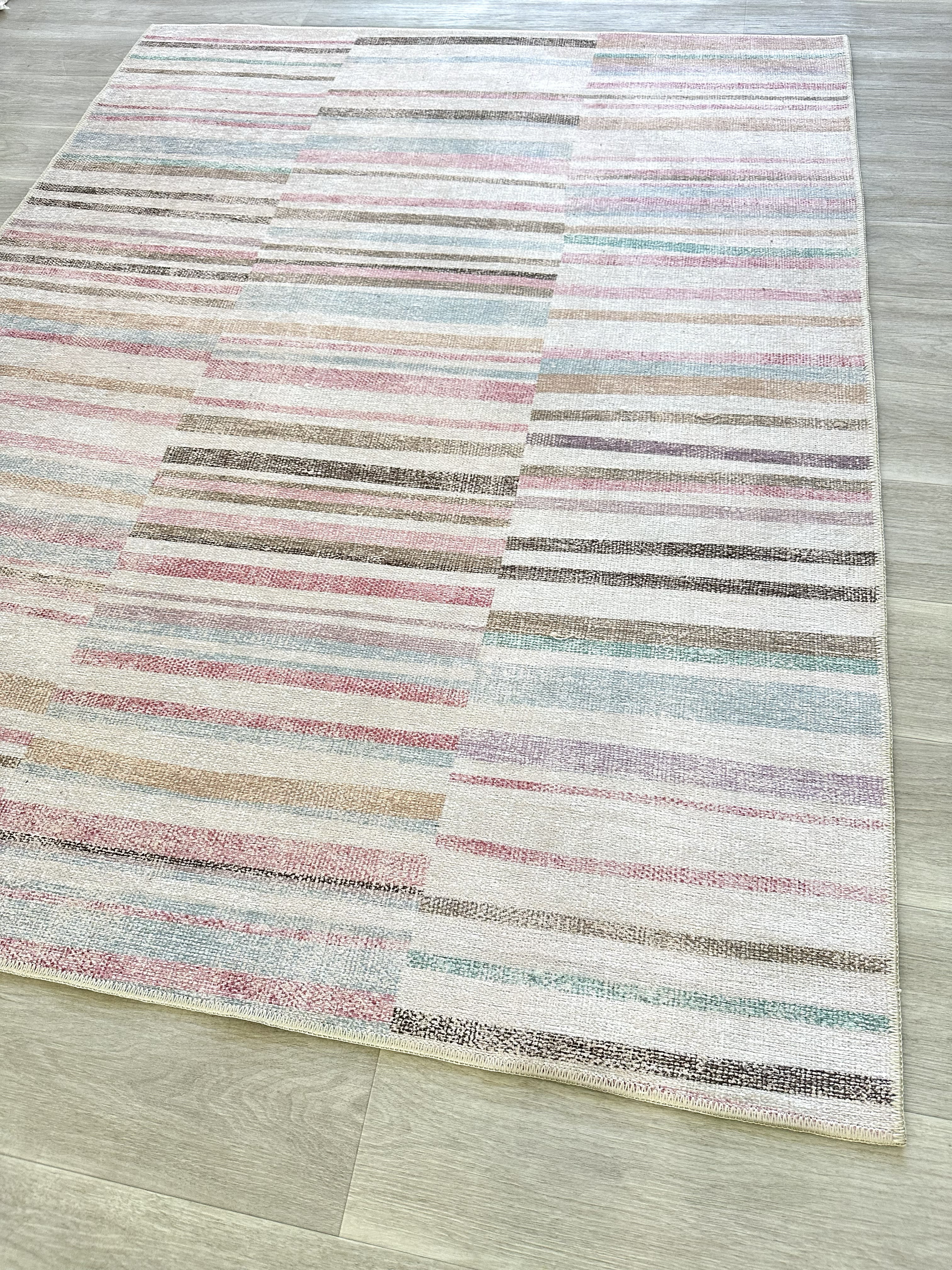 Uşak Blue Red Vintage Kilim Carpet