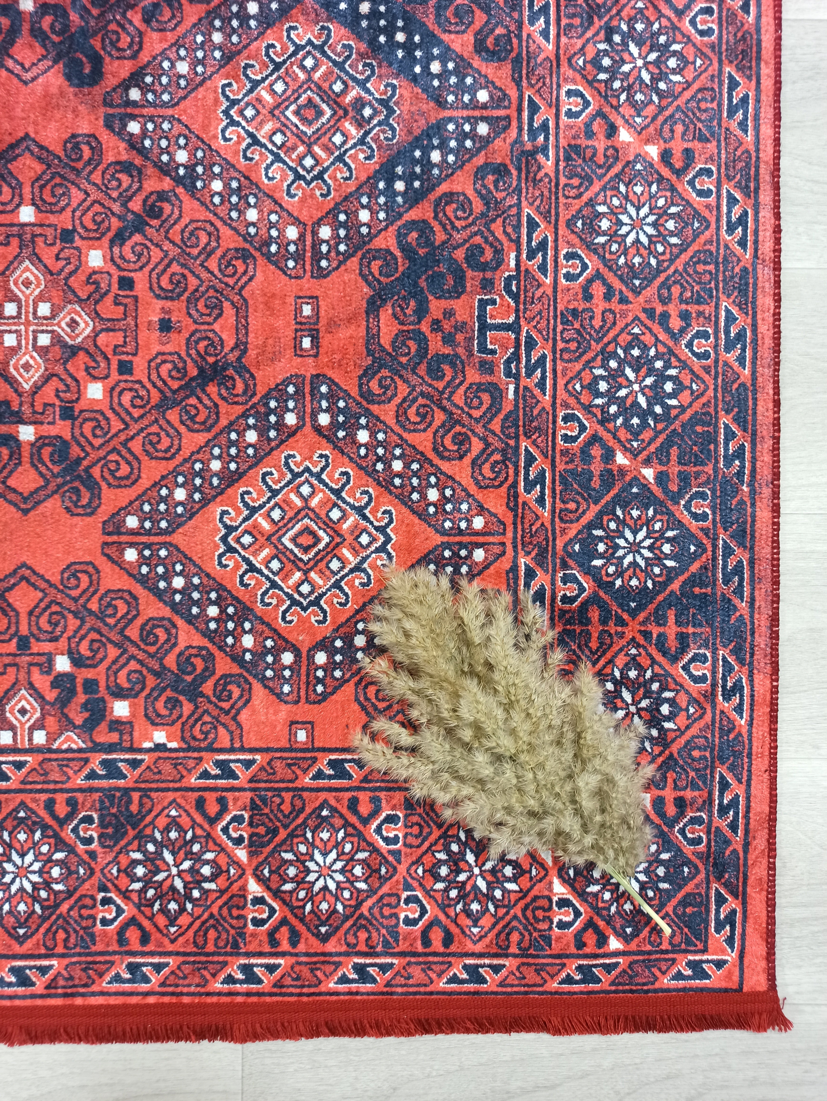 Kırmızı Uşak Vintage Tarzı Koridor Halısı - OUTLET - 947OU