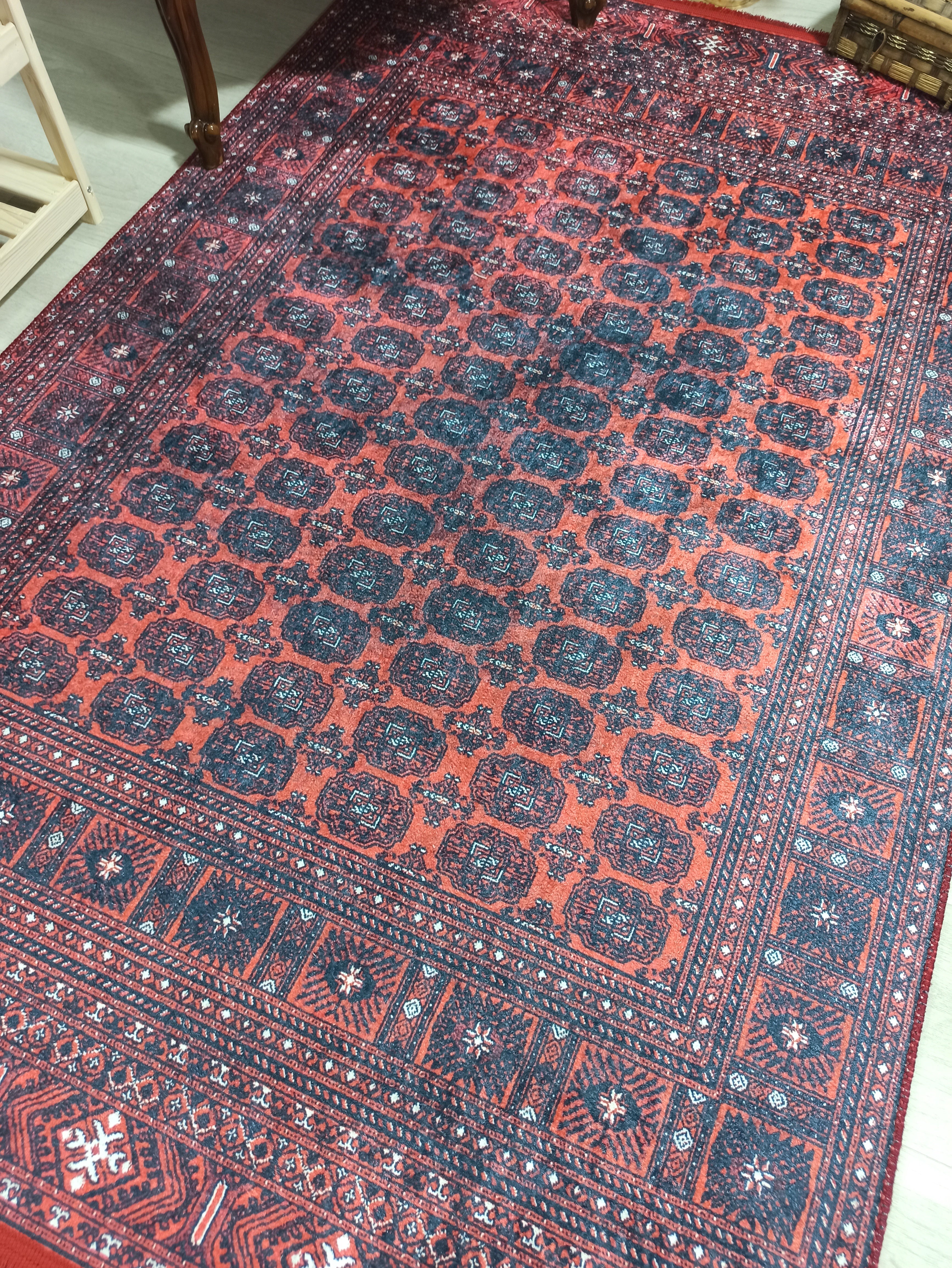 Pale Pink Cream Beige Geometric Patterned Kilim Rug