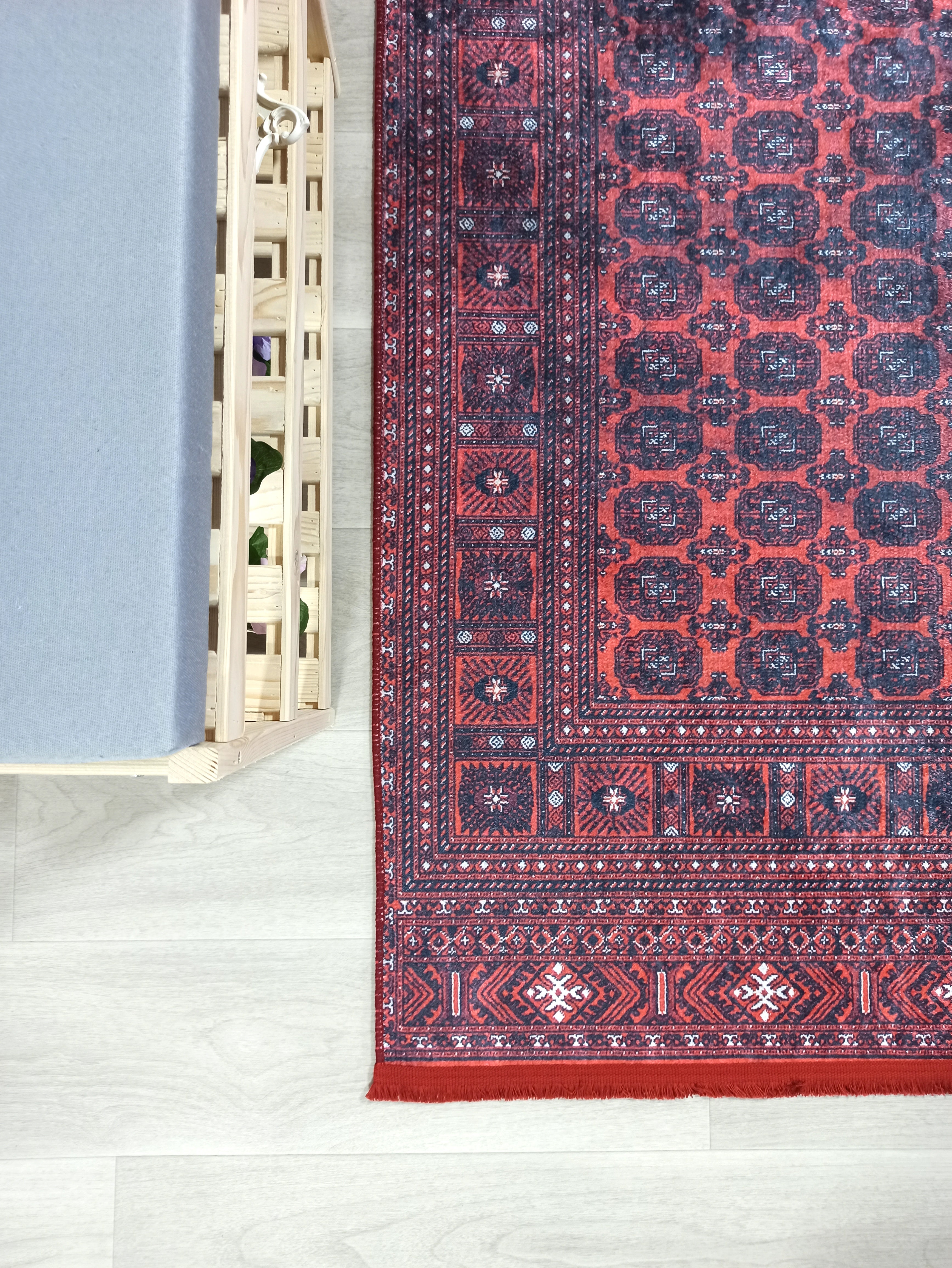 Pale Pink Cream Beige Geometric Patterned Kilim Rug