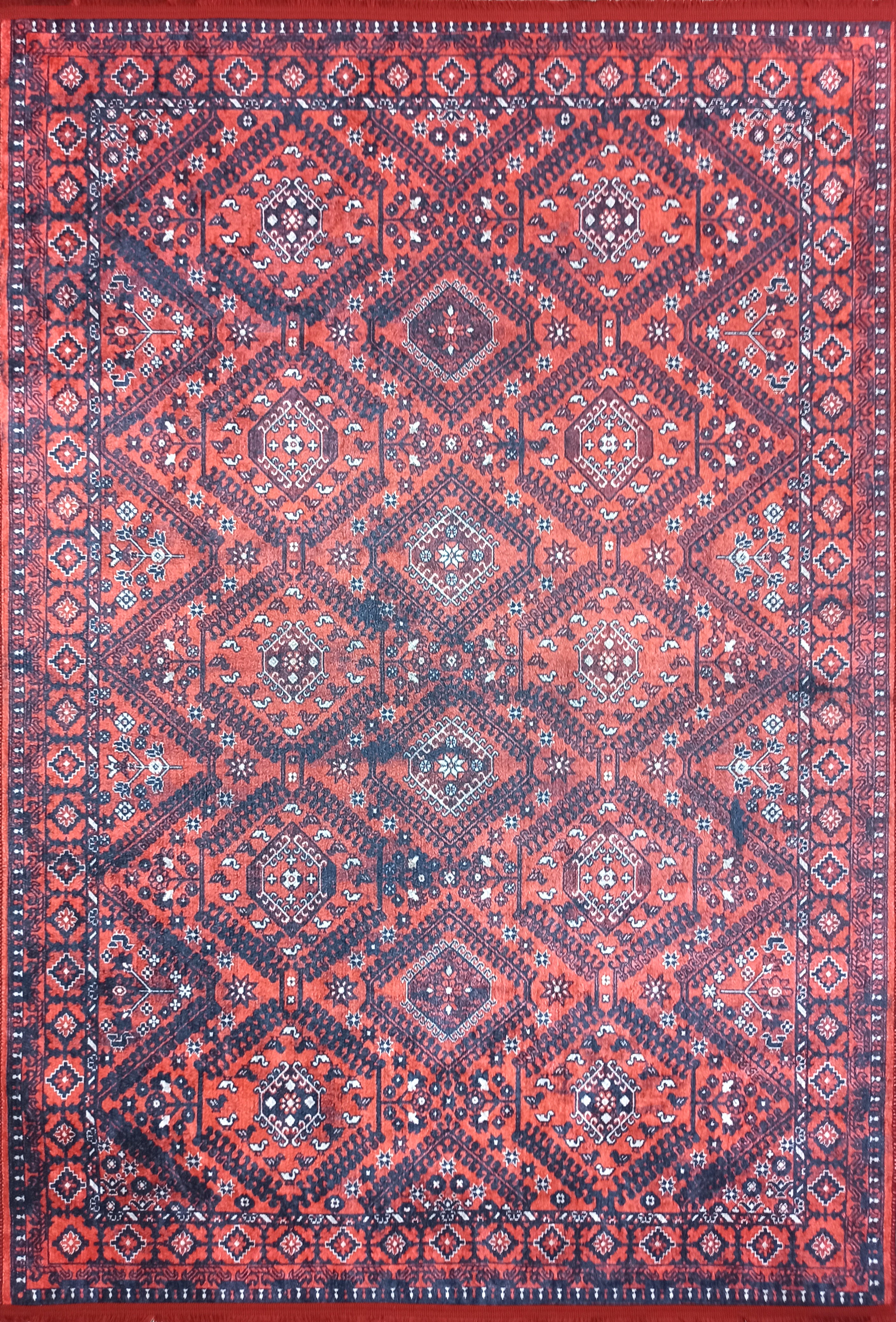 Pale Pink Cream Beige Geometric Patterned Kilim Rug