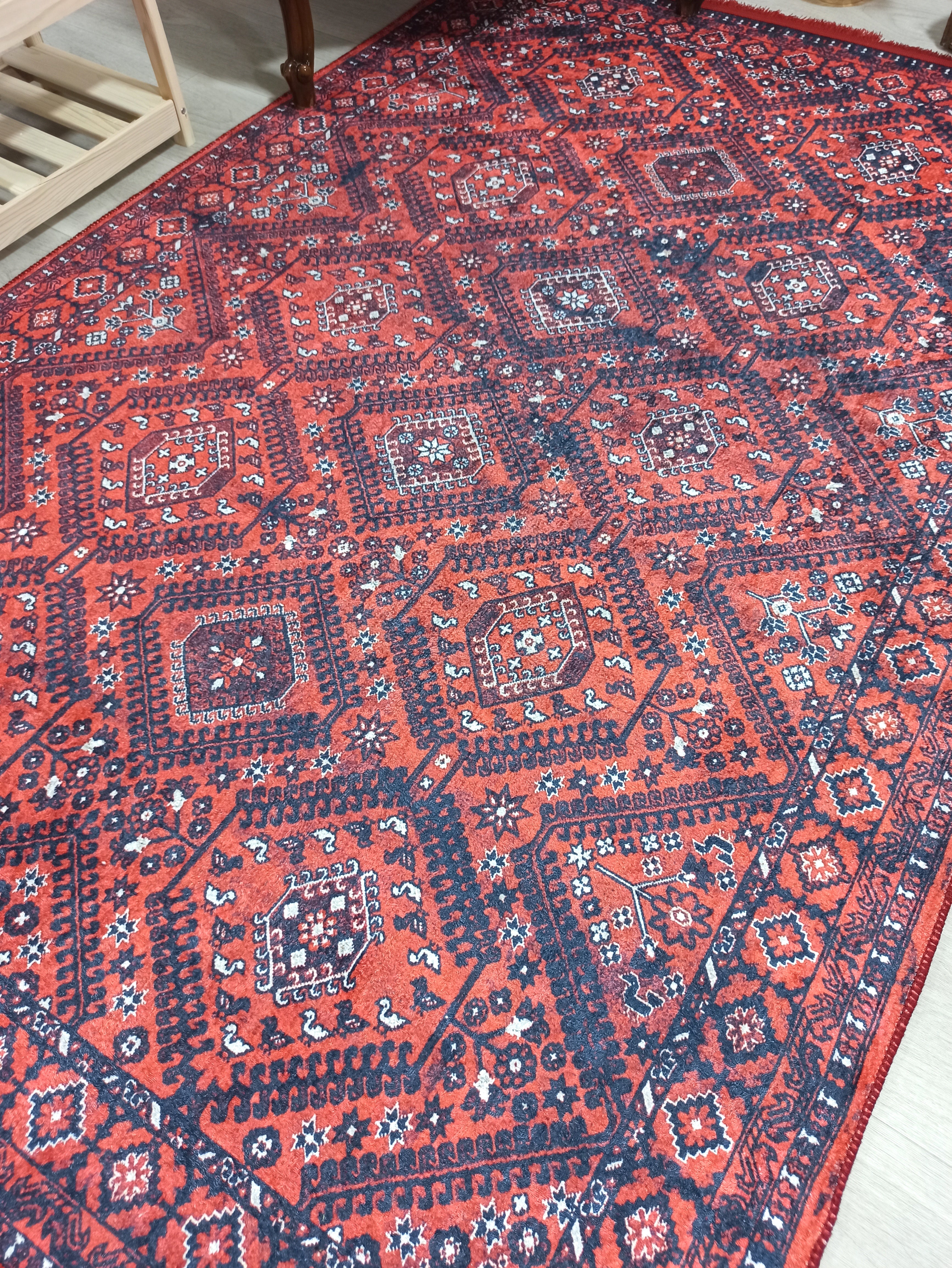 Pale Pink Cream Beige Geometric Patterned Kilim Rug - CLEARANCE - 951OU