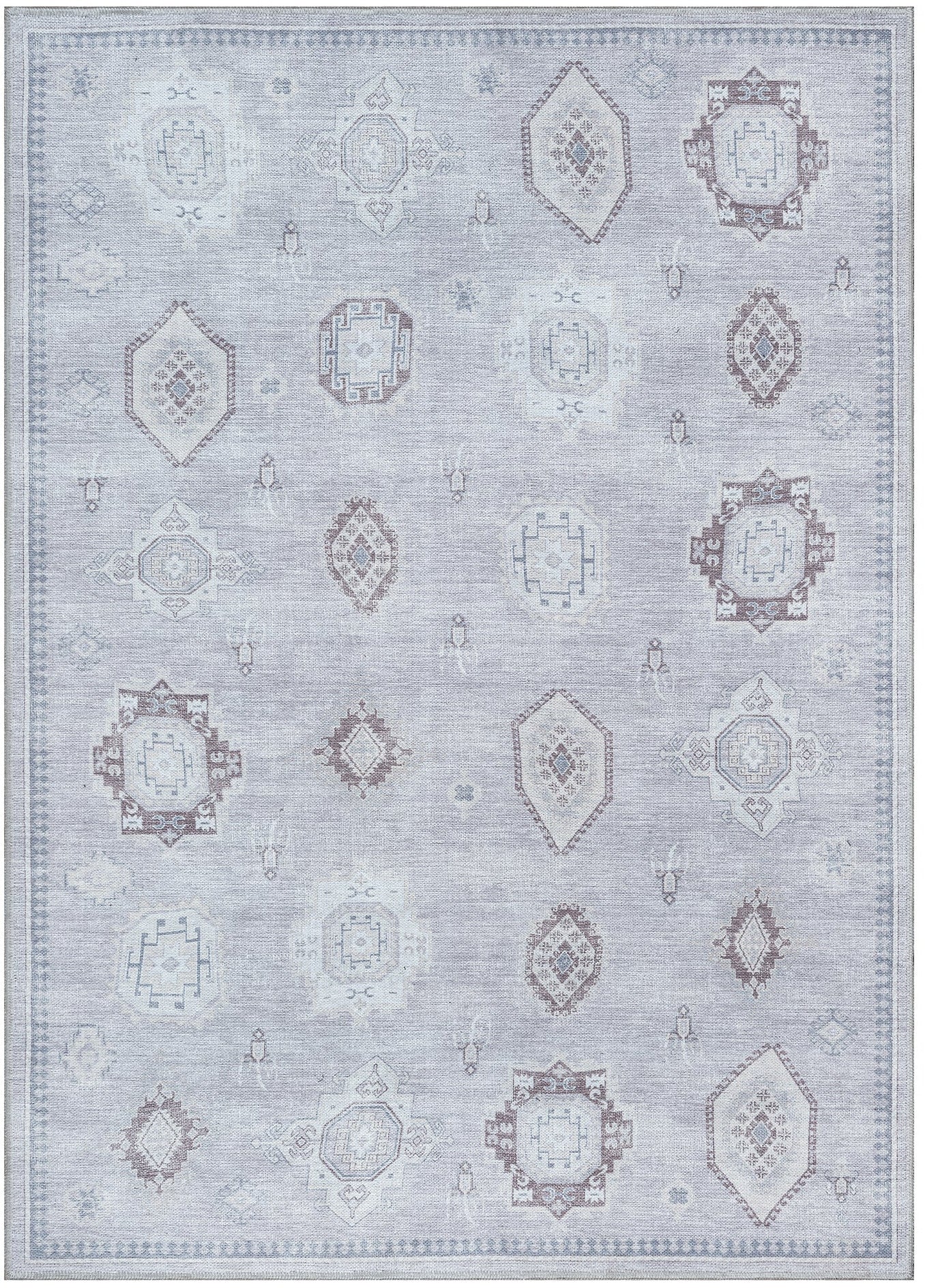 Uşak Blue Red Vintage Kilim Carpet