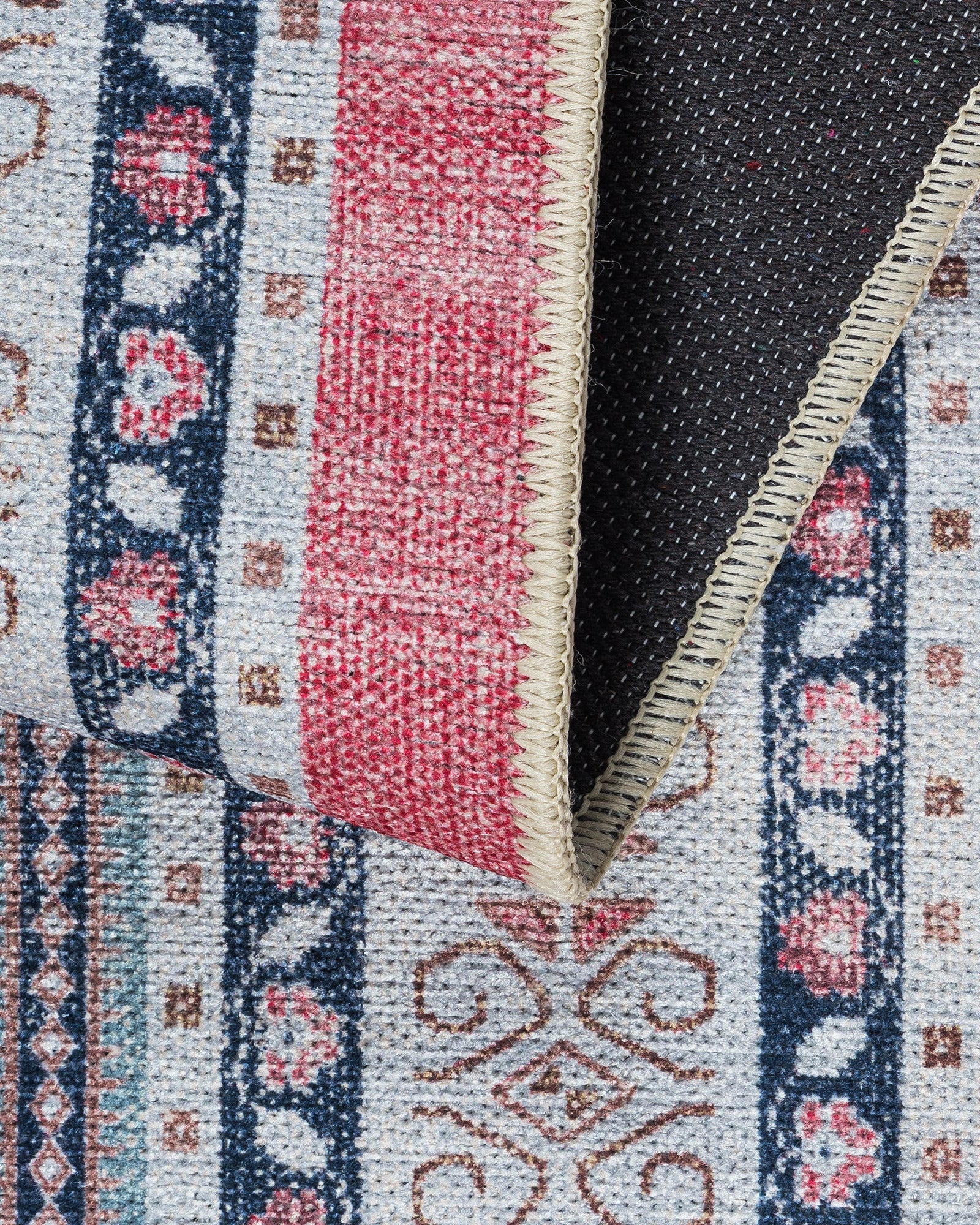 Uşak Blue Red Vintage Kilim Carpet