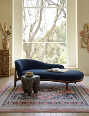 Uşak Blue Red Vintage Kilim Carpet