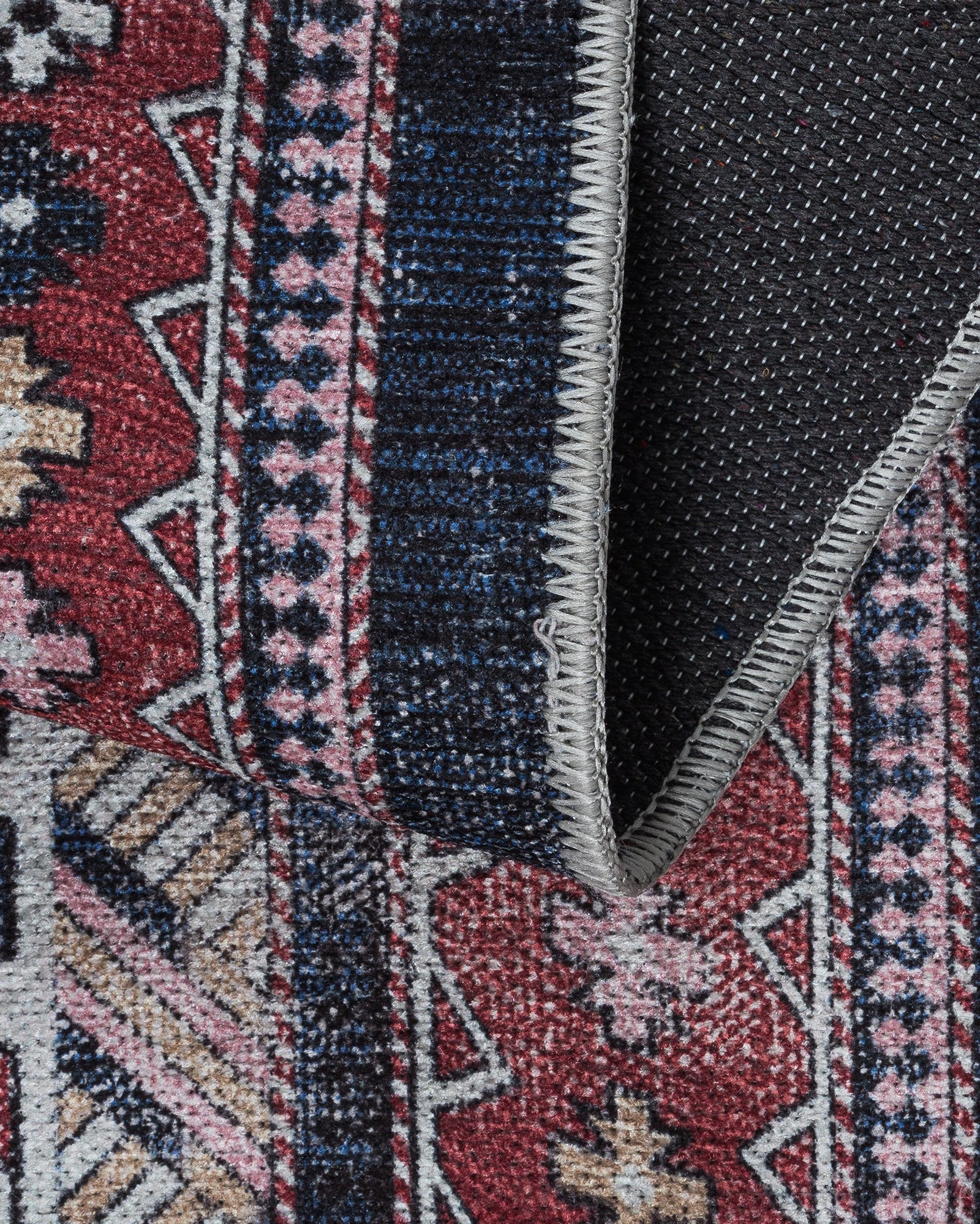 Uşak Blue Red Vintage Kilim Carpet