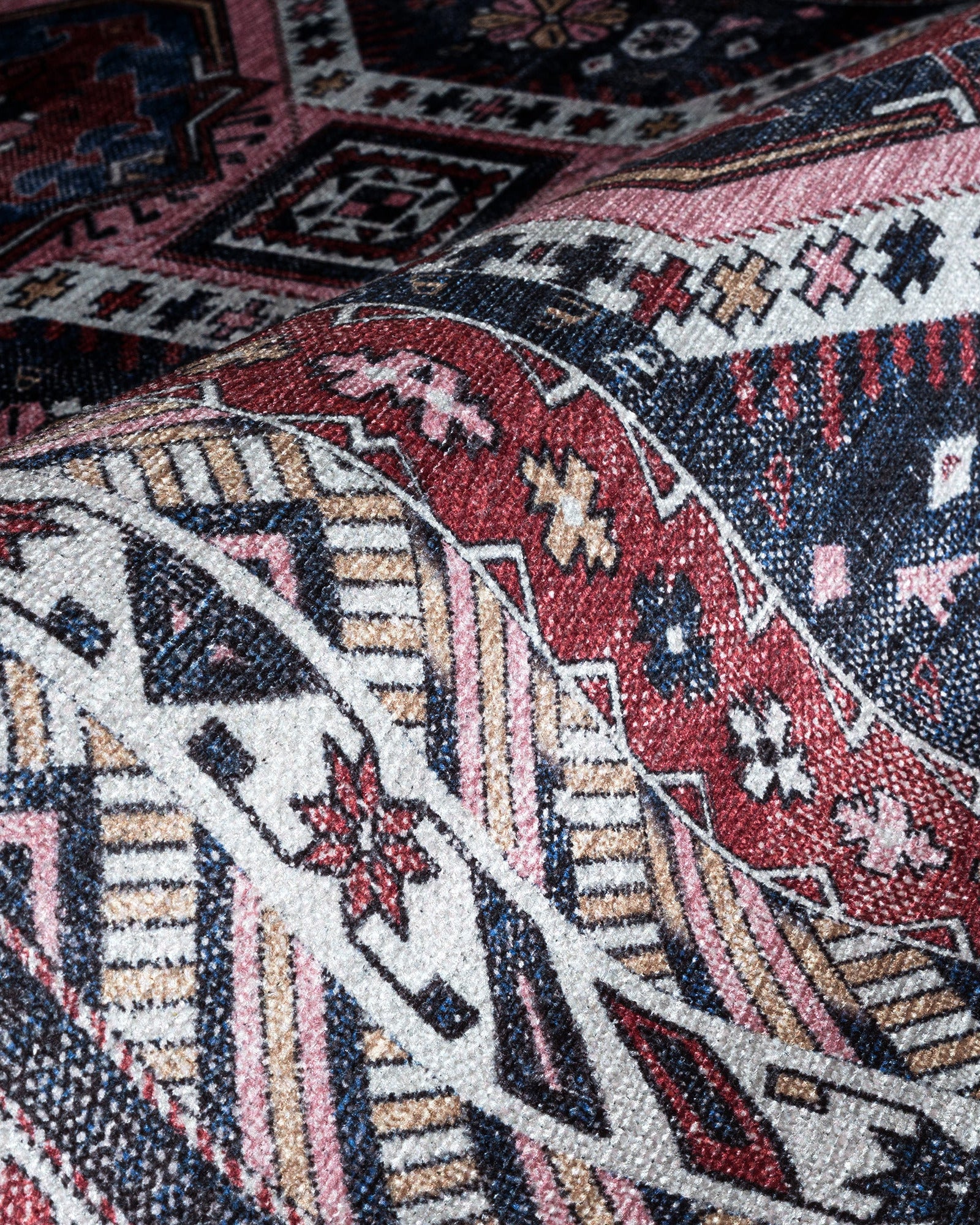 Uşak Blue Red Vintage Kilim Carpet