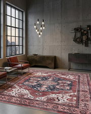 Uşak Blue Red Vintage Kilim Carpet