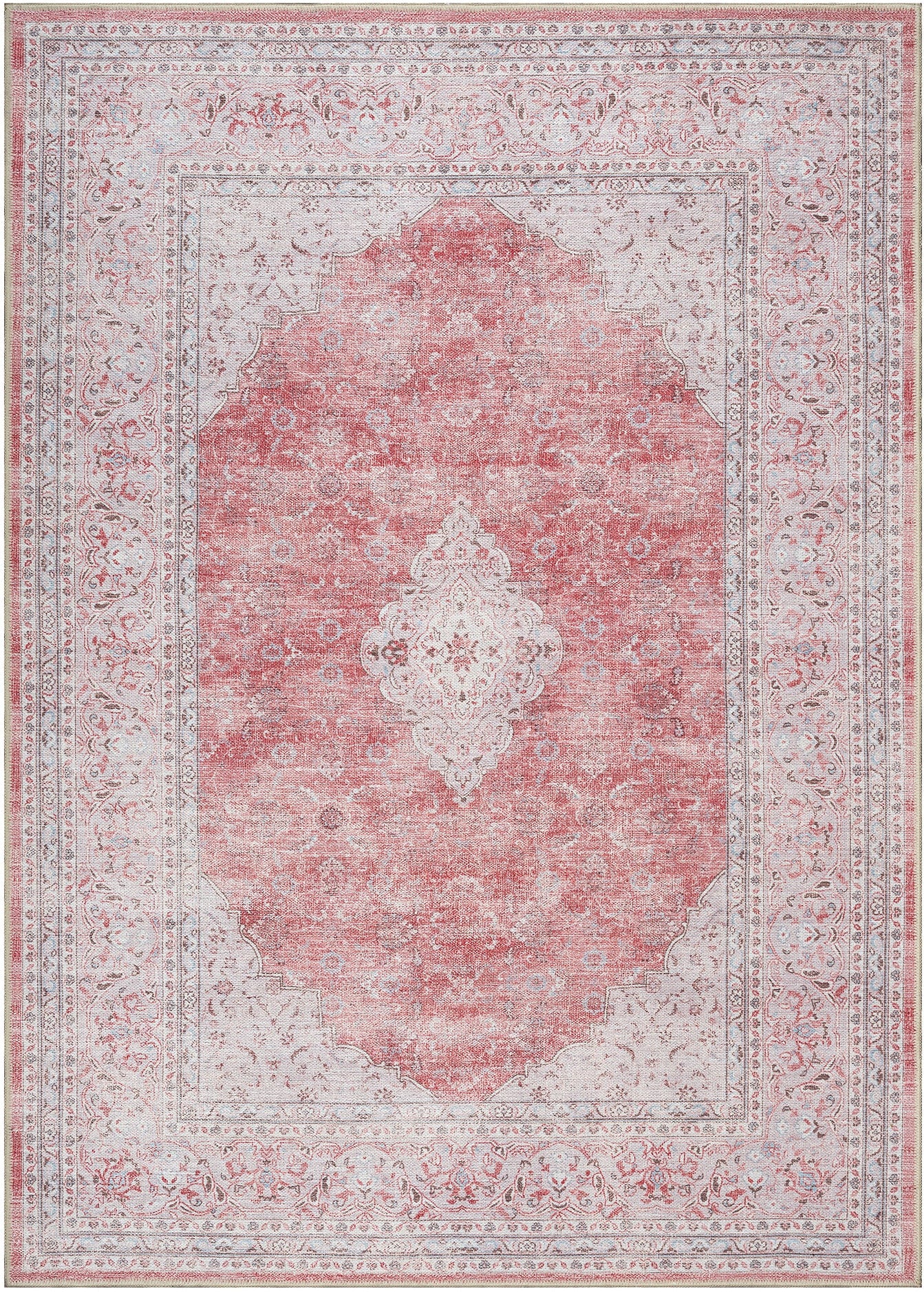 Uşak Blue Red Vintage Kilim Carpet