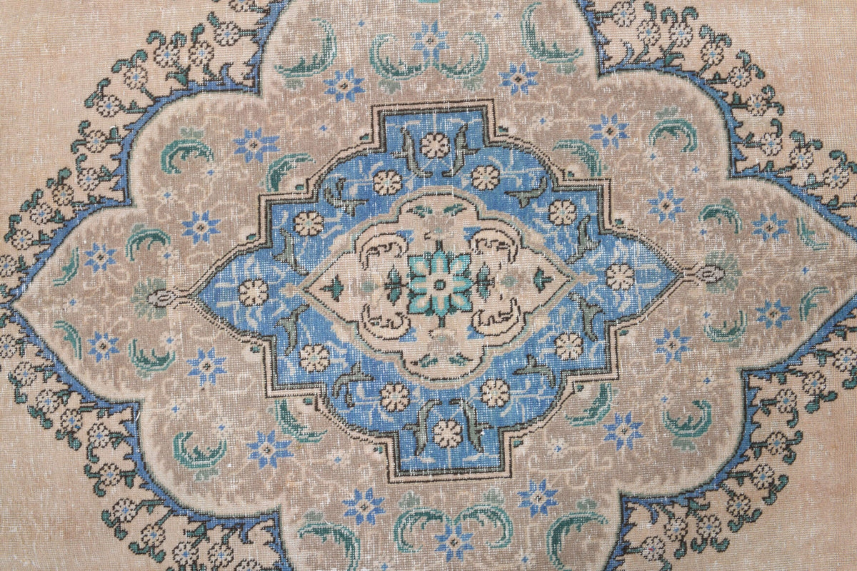 El yapımı vintage halı 300x391 cm oryantal desenli yün - açık alan görünümü
