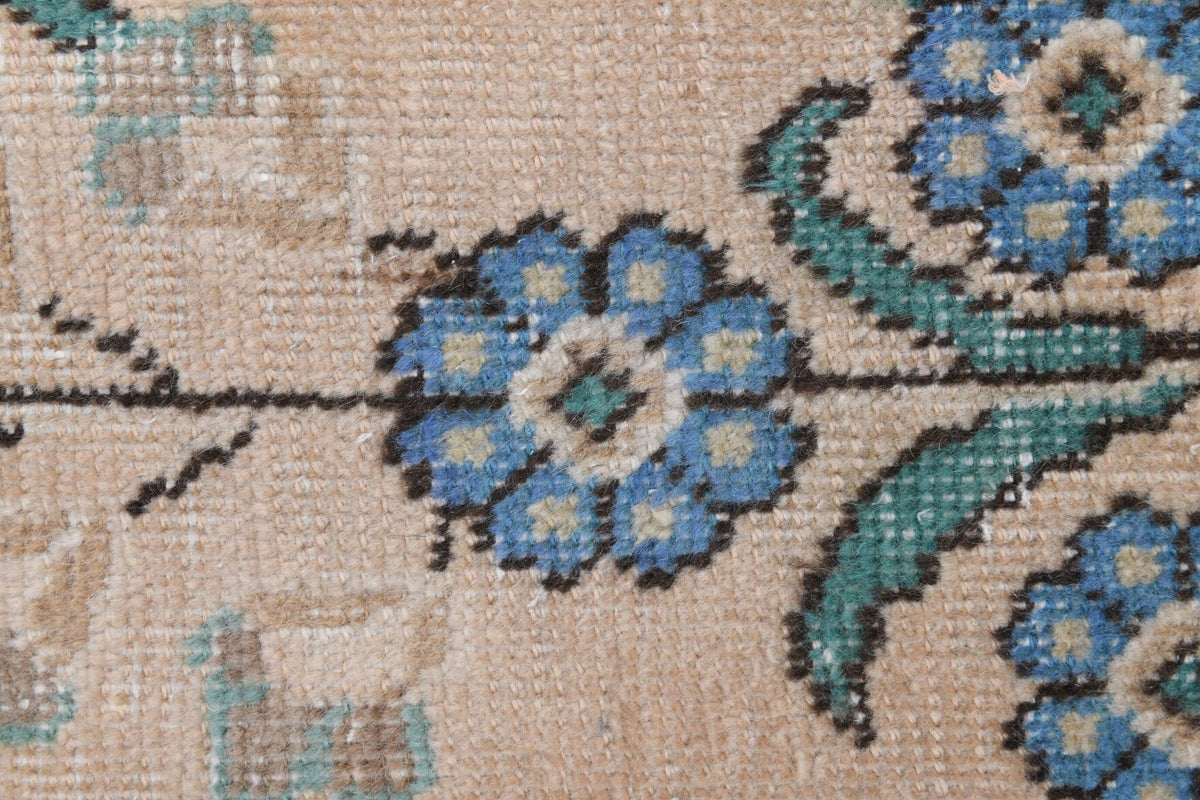 El yapımı vintage halı 300x391 cm oryantal desenli yün - farklı açıdan görünüm