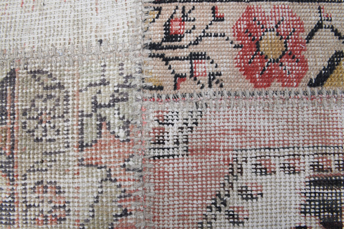 El yapımı vintage halı 302x401 cm tribal desenli yün - desen detayı