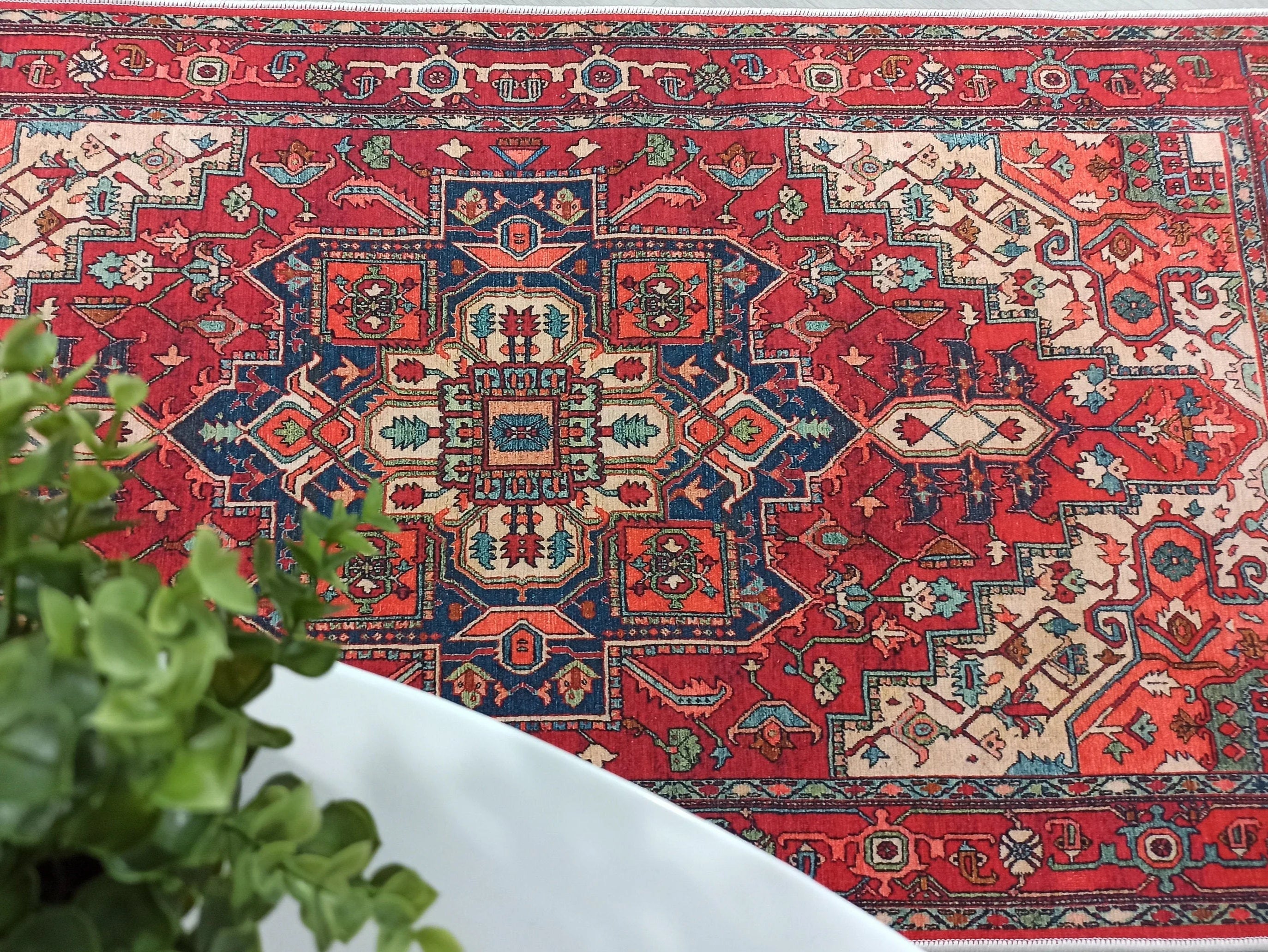 Gray Geometric Patterned Vintage Carpet - CLEARANCE - 11428OU