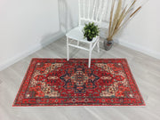 Gray Geometric Patterned Vintage Carpet - CLEARANCE - 11428OU
