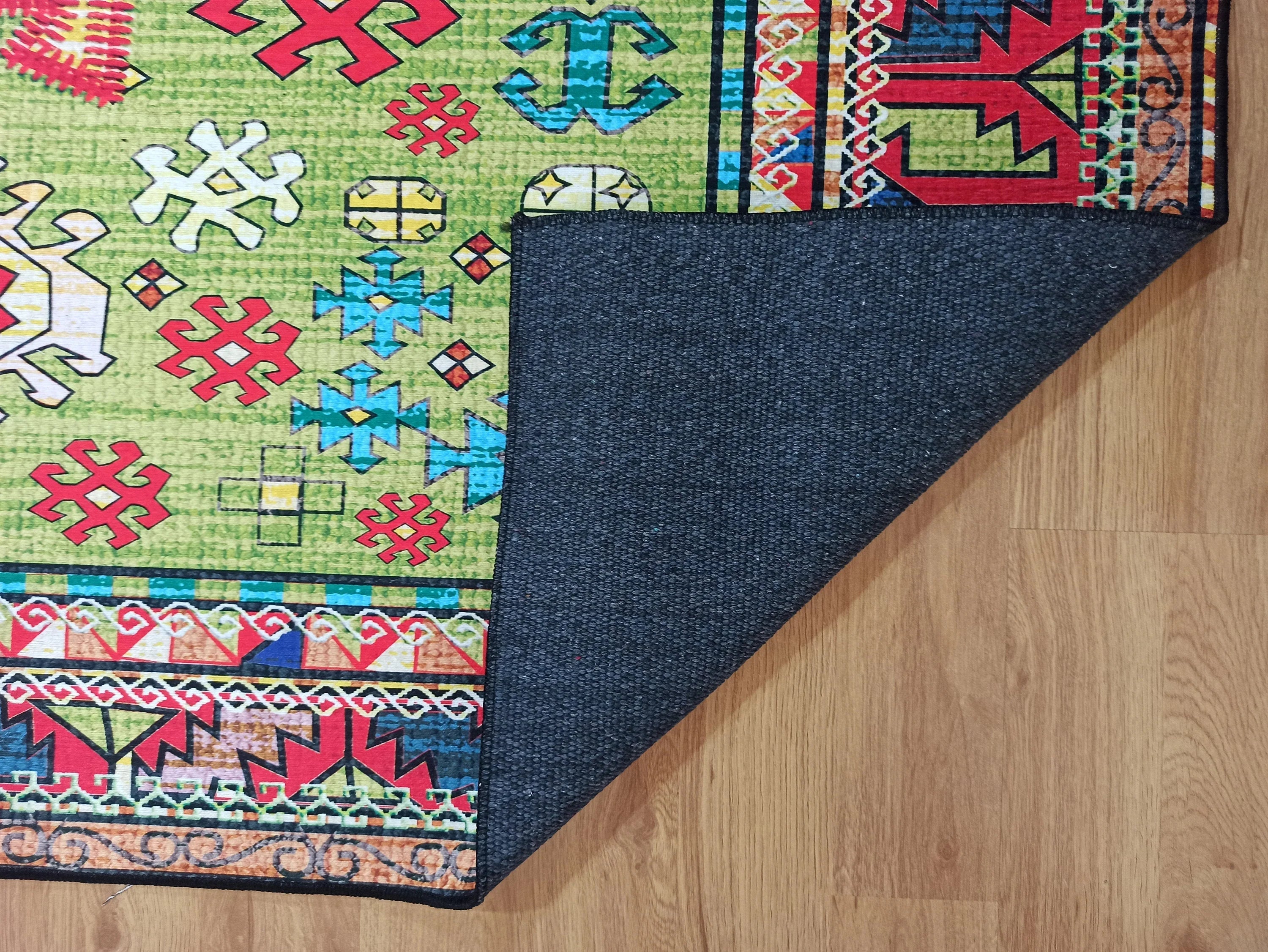 Gray Geometric Patterned Vintage Carpet - CLEARANCE - 11449OU