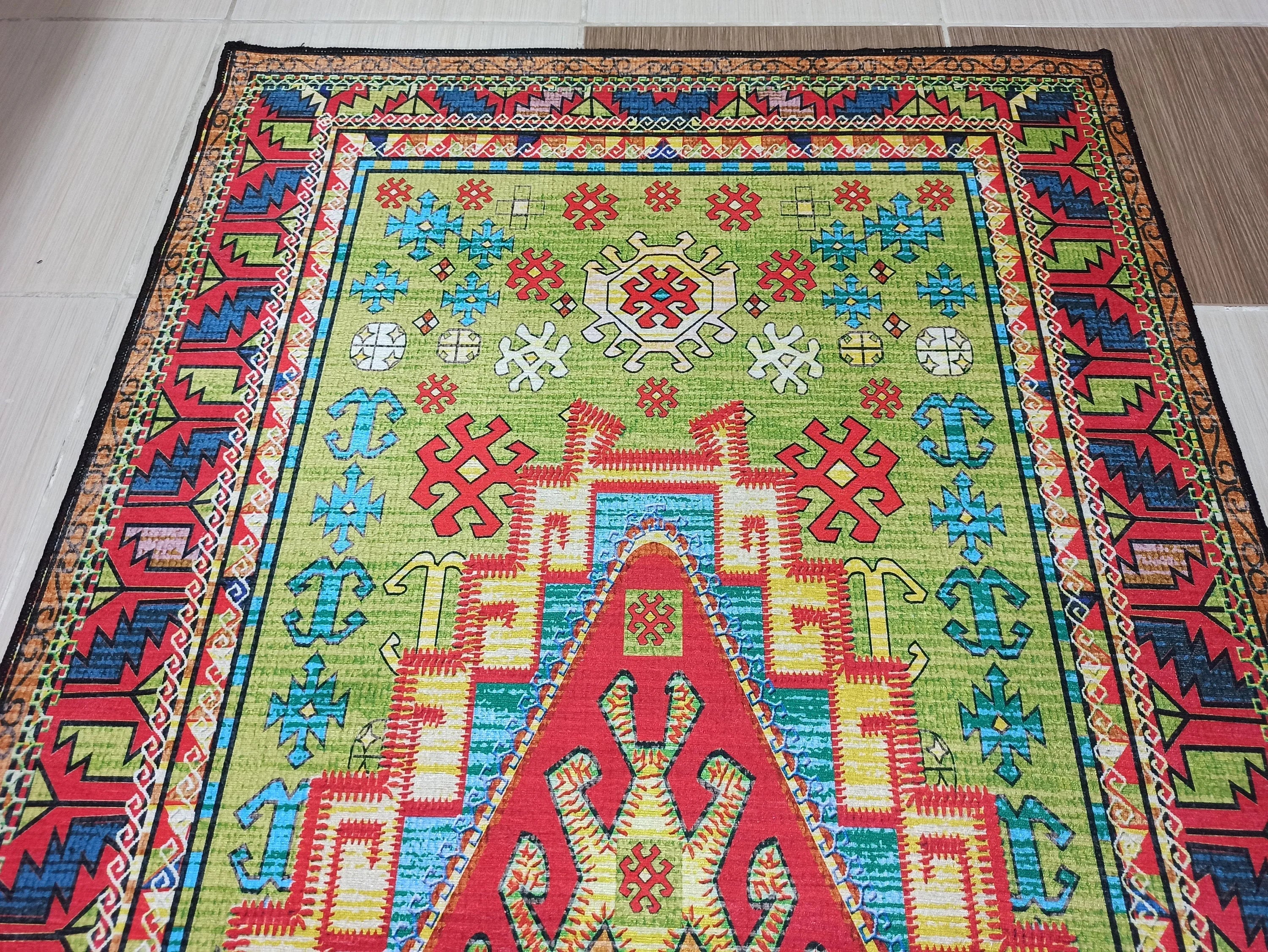 Gray Geometric Patterned Vintage Carpet - CLEARANCE - 11449OU