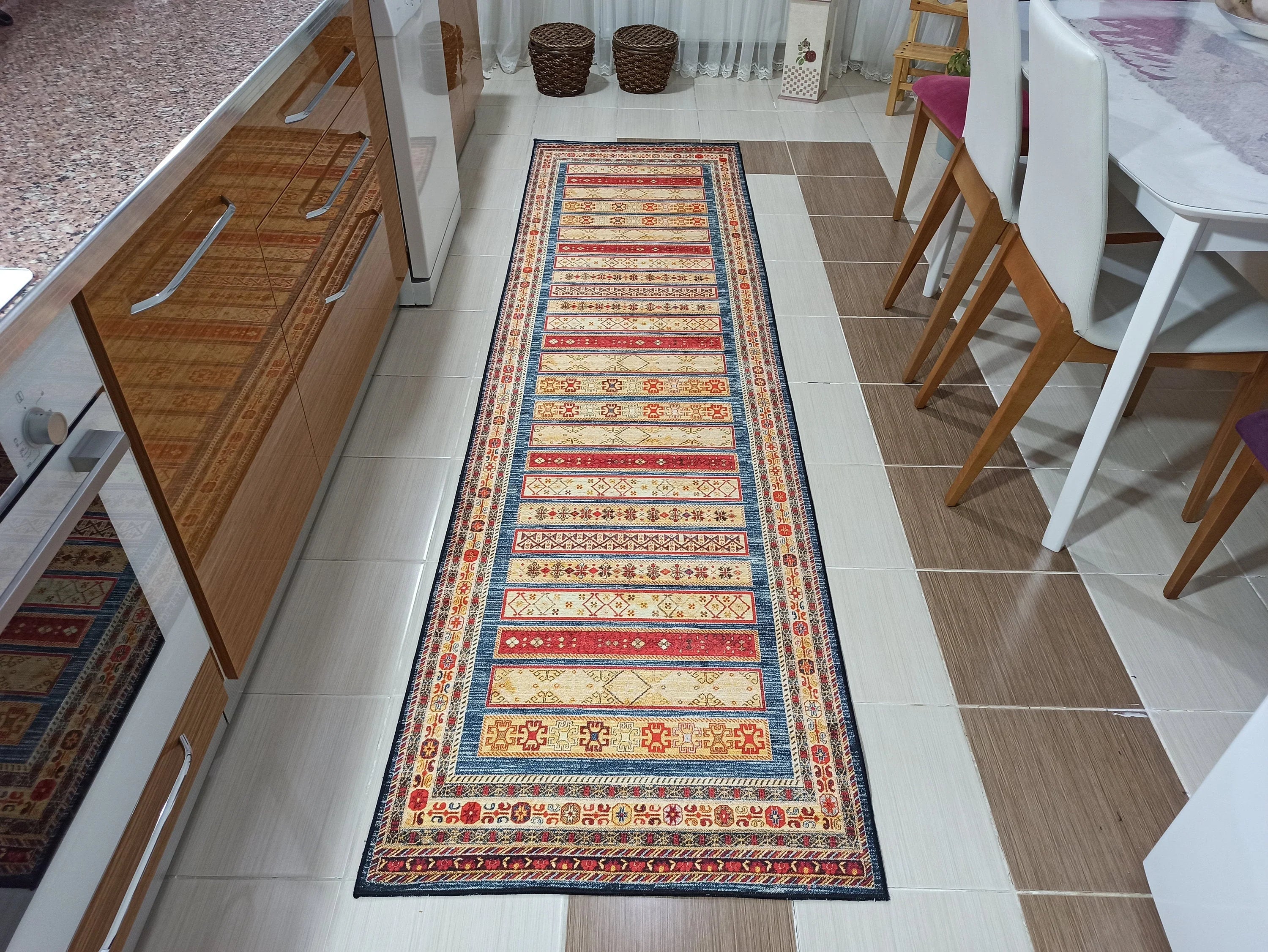 Gray Geometric Patterned Vintage Carpet - CLEARANCE - 11449OU