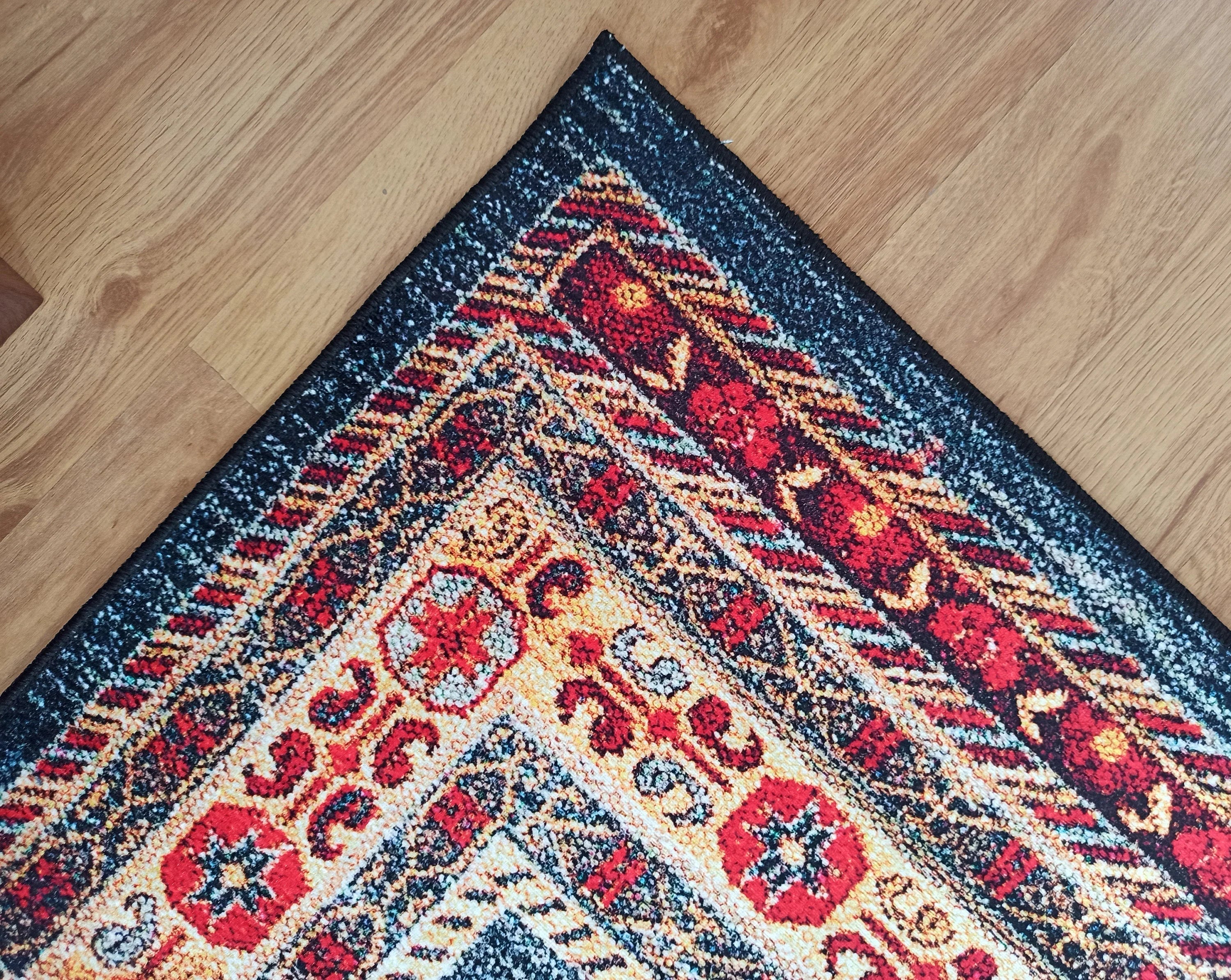 Gray Geometric Patterned Vintage Carpet - CLEARANCE - 11449OU