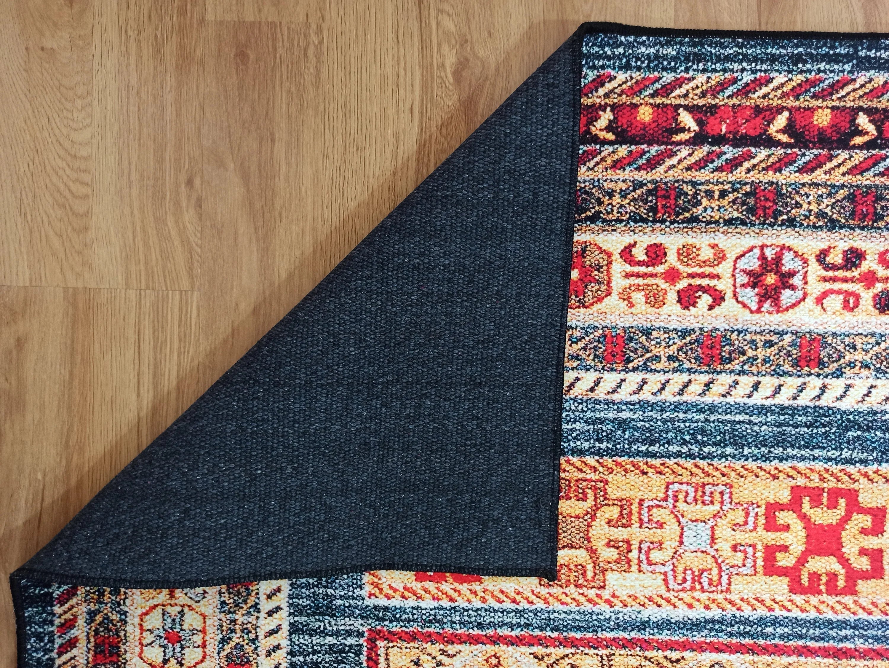 Gray Geometric Patterned Vintage Carpet - CLEARANCE - 11449OU