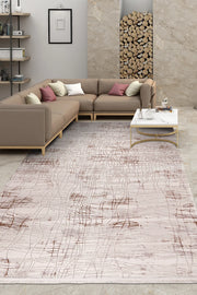 Krem ve Bakır Tonlu Modern Halı