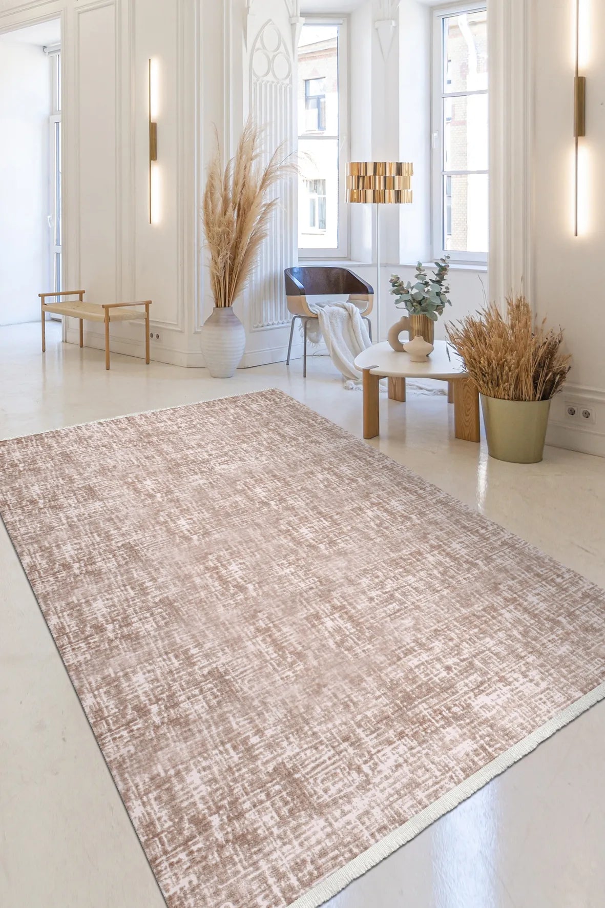 Vizon Eskitme Desenli Modern Salon Halısı