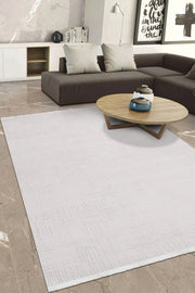 Krem Minimalist Desenli Halı